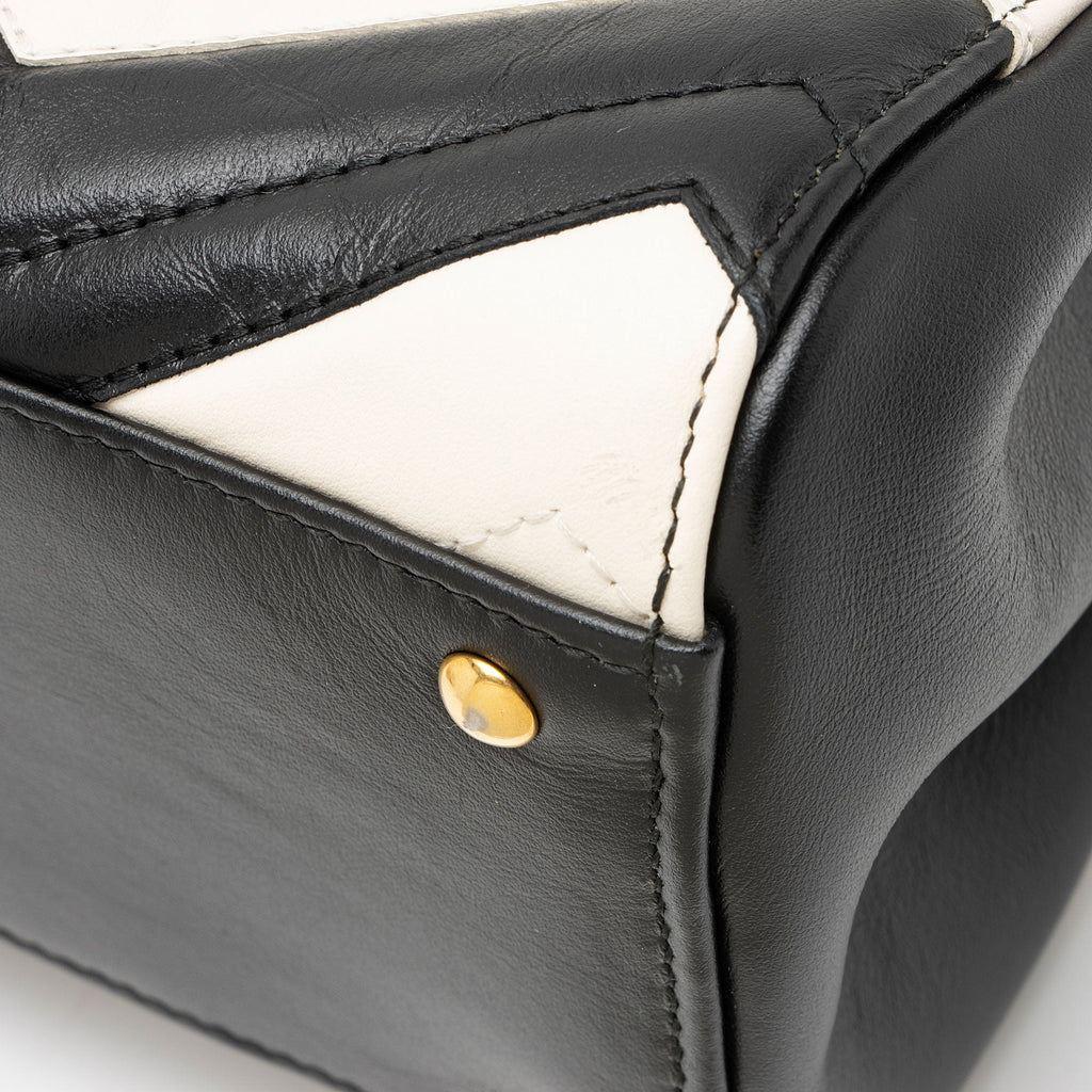 Gucci Bicolor Matelasse Leather GG Marmont Top Handle Small Satchel