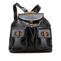 Gucci Calfskin Bamboo Drawstring Backpack