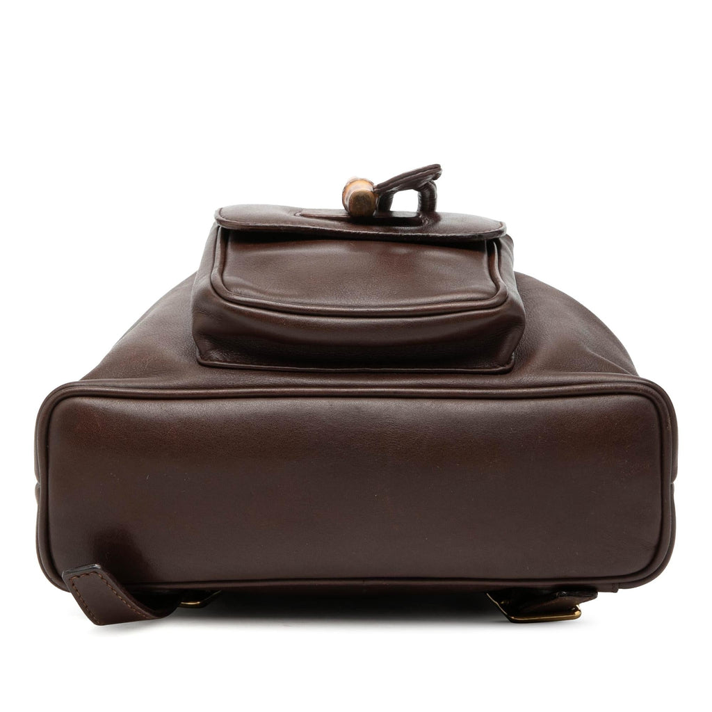Gucci Calfskin Bamboo Drawstring Backpack