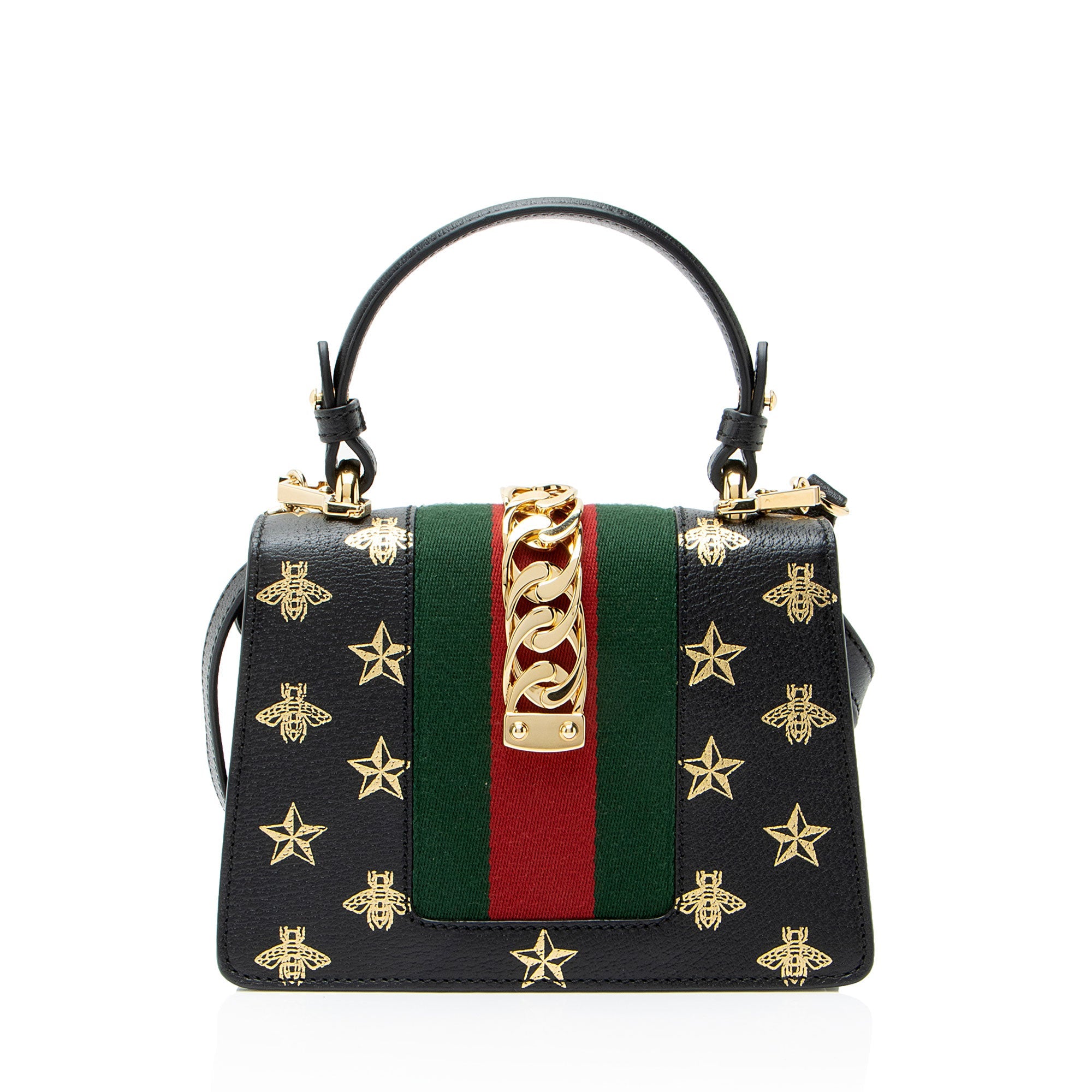 Gucci Calfskin Bee & Star Sylvie Mini Top Handle