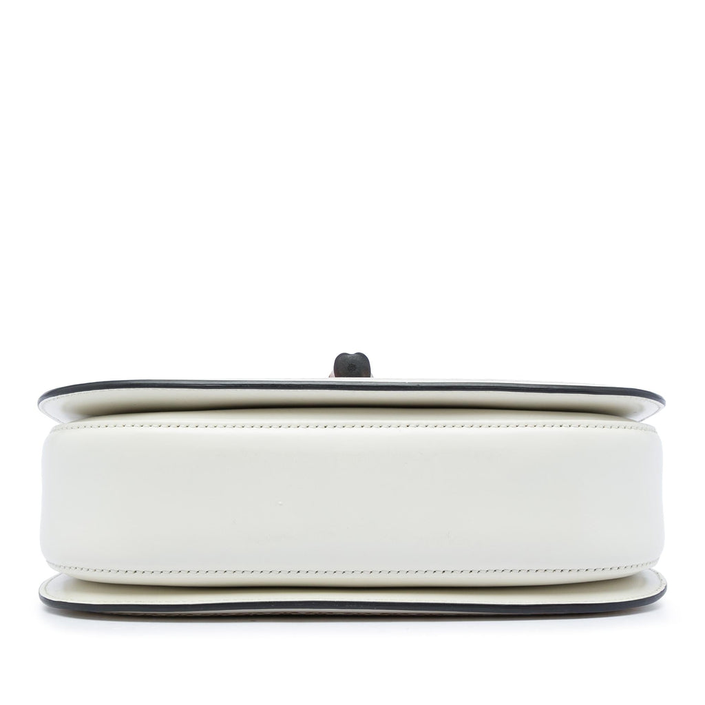 Gucci Calfskin Frame Print Bamboo Web Top Handle Bag