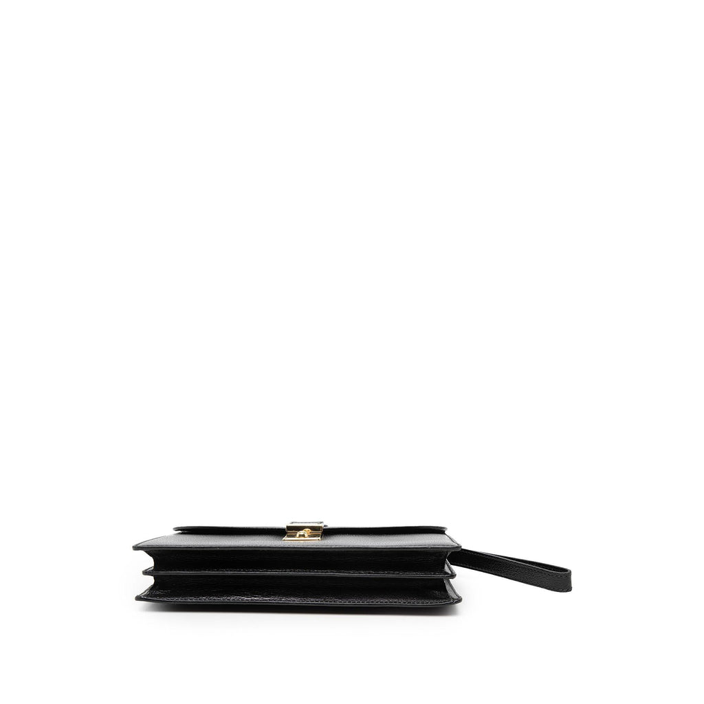 Gucci Calfskin Interlocking G Padlock Wristlet Clutch
