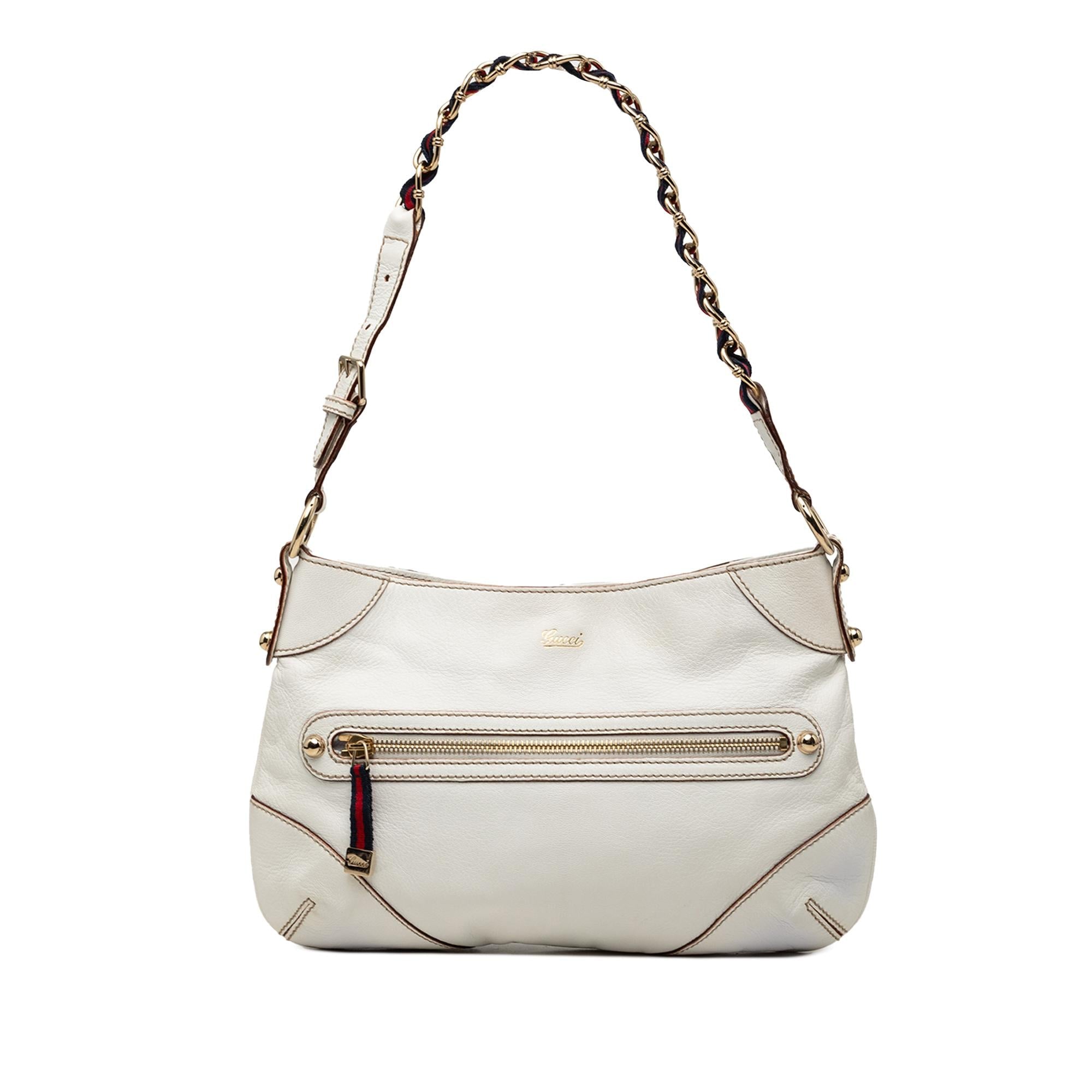 Gucci Calfskin Web Capri Ranch Kid Shoulder Bag