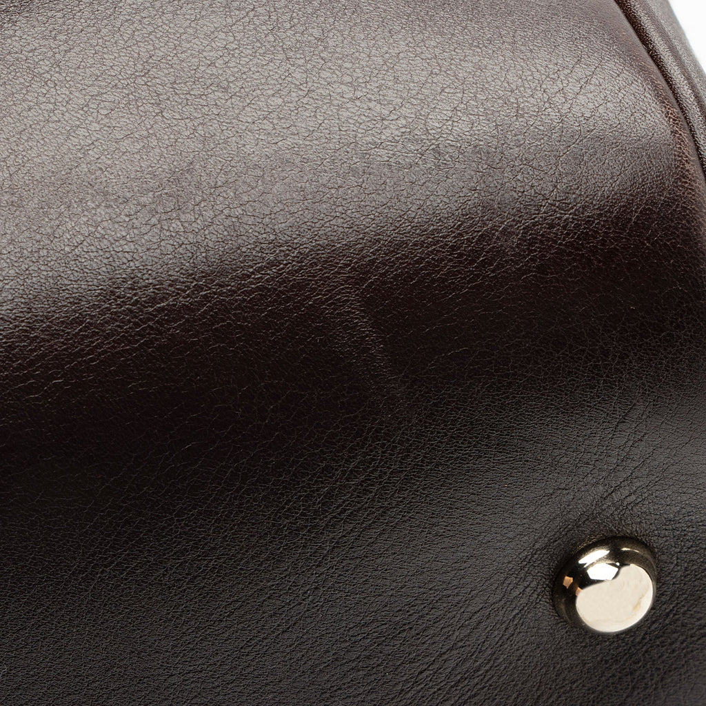 Gucci Horsebit Canvas Bamboo Satchel