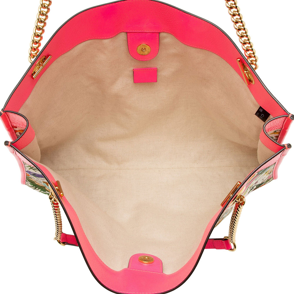 Gucci Canvas Flora Rajah Large Tote