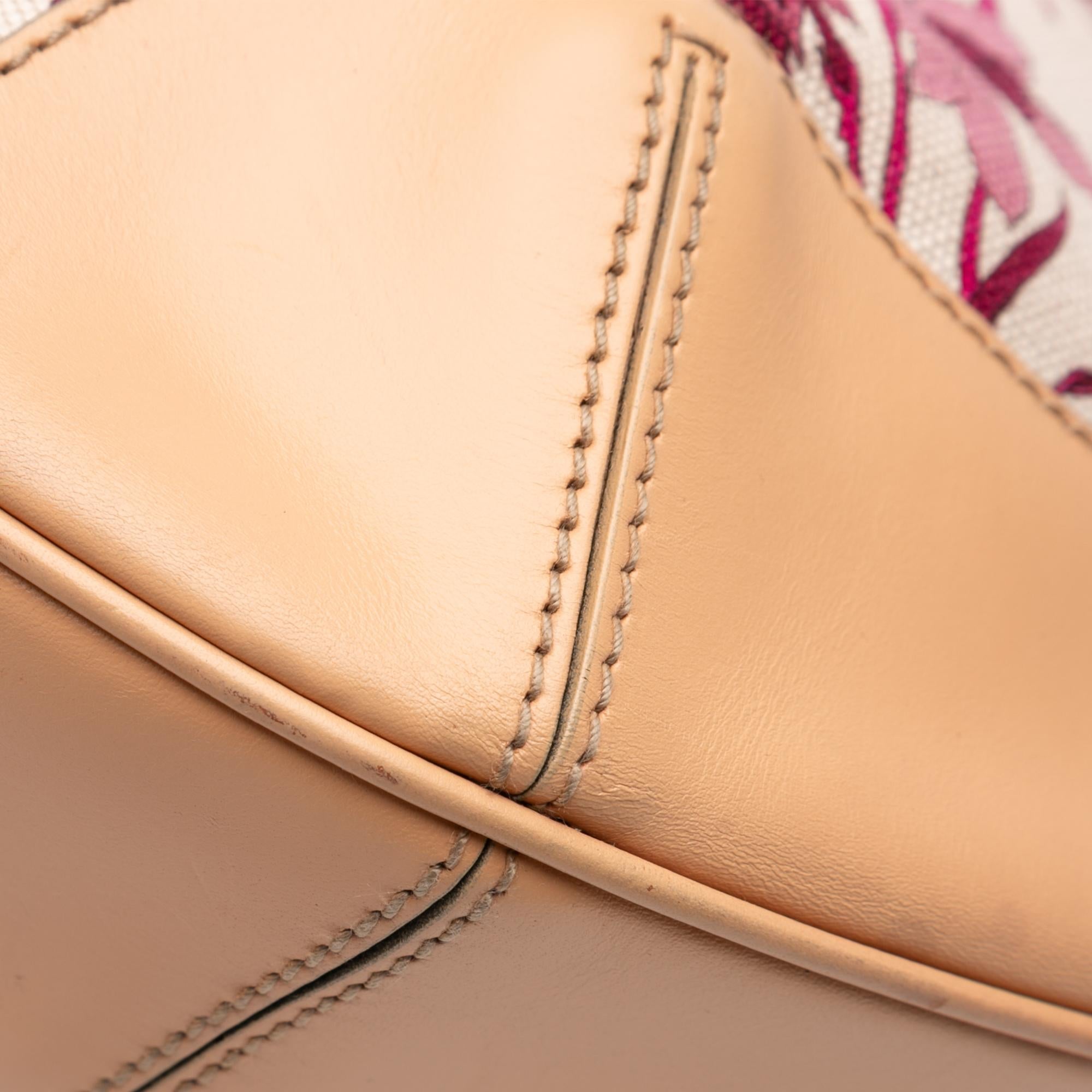 Gucci Canvas Floral Peggy Bamboo Hobo