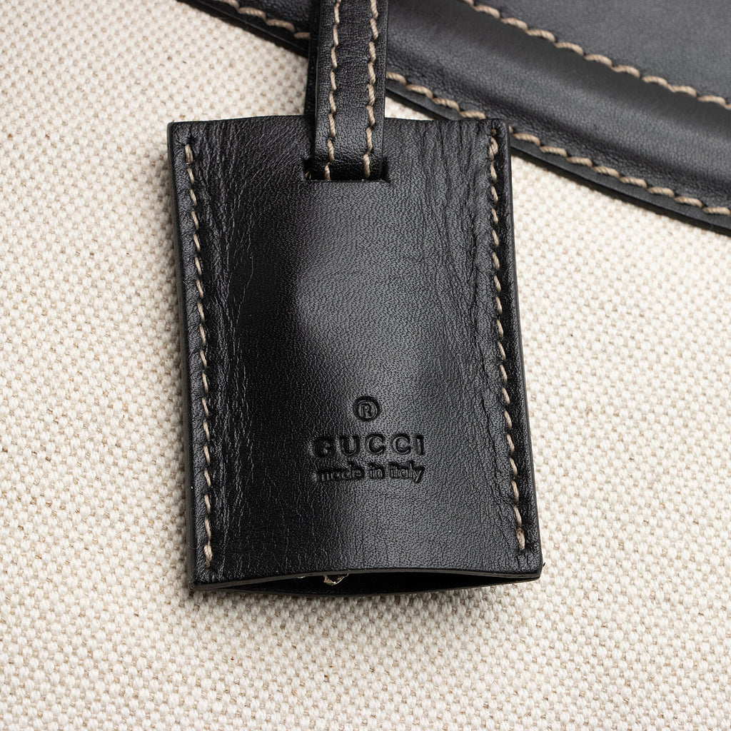 Gucci Canvas Leather East West Multi-Pocket Satchel (SHF-22759)