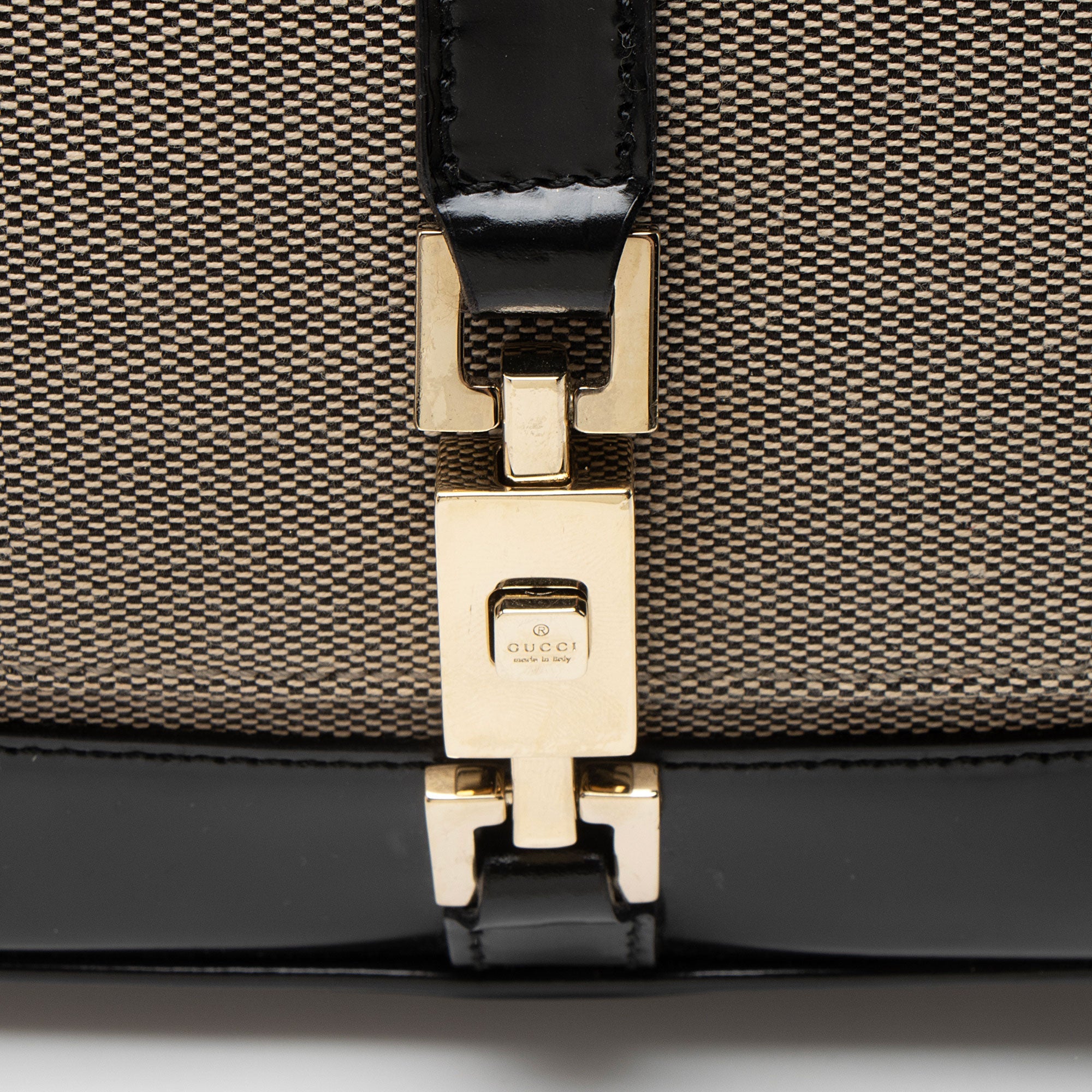 Gucci Canvas Leather Jackie Small Shoulder Bag