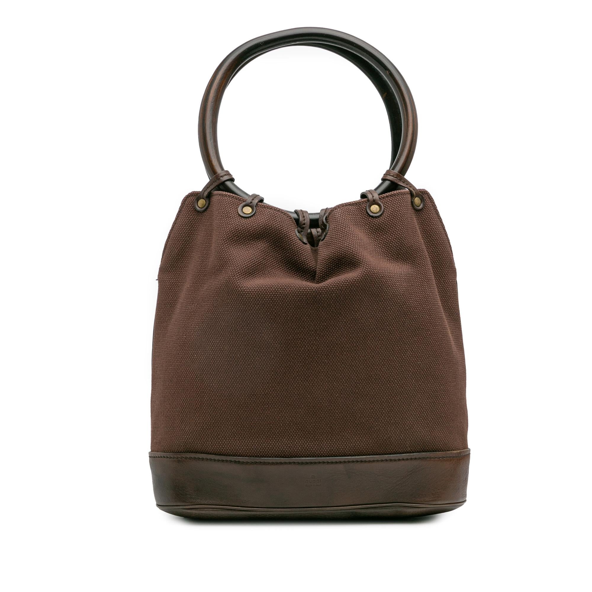 Gucci Canvas Ring Top Handle Bag