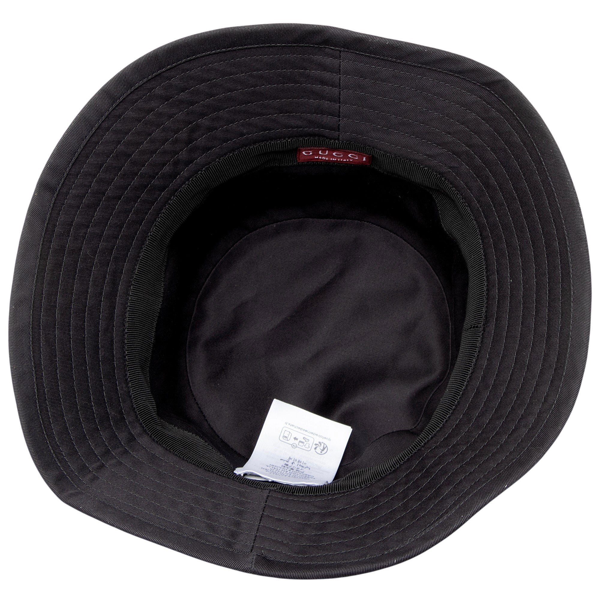 Gucci Cotton Embroidered Script Logo Bucket Hat - Size M