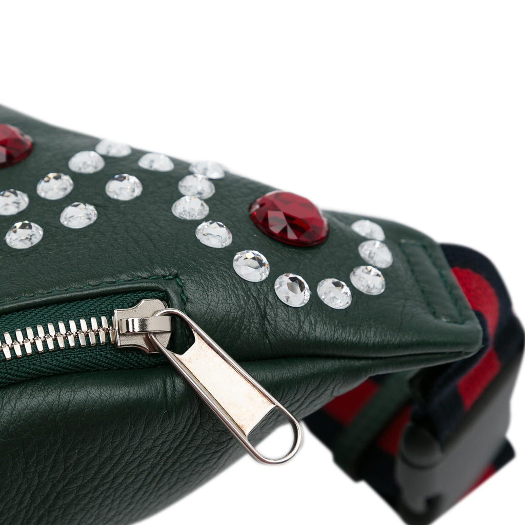 Gucci Crystal Embellished Web Belt Bag (SHG-xRoD5p)
