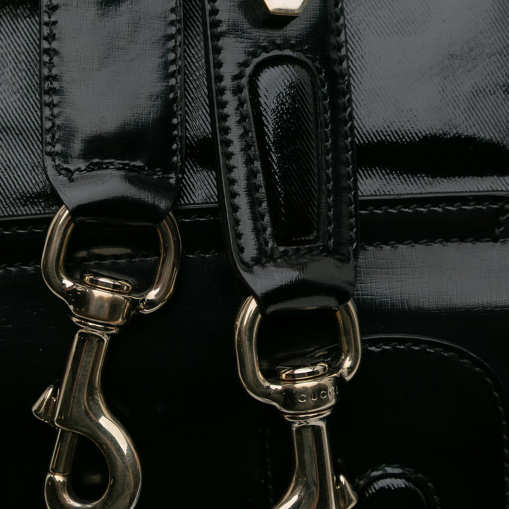 Gucci Dialux Pop Coated Canvas Bamboo Top Handle Bag
