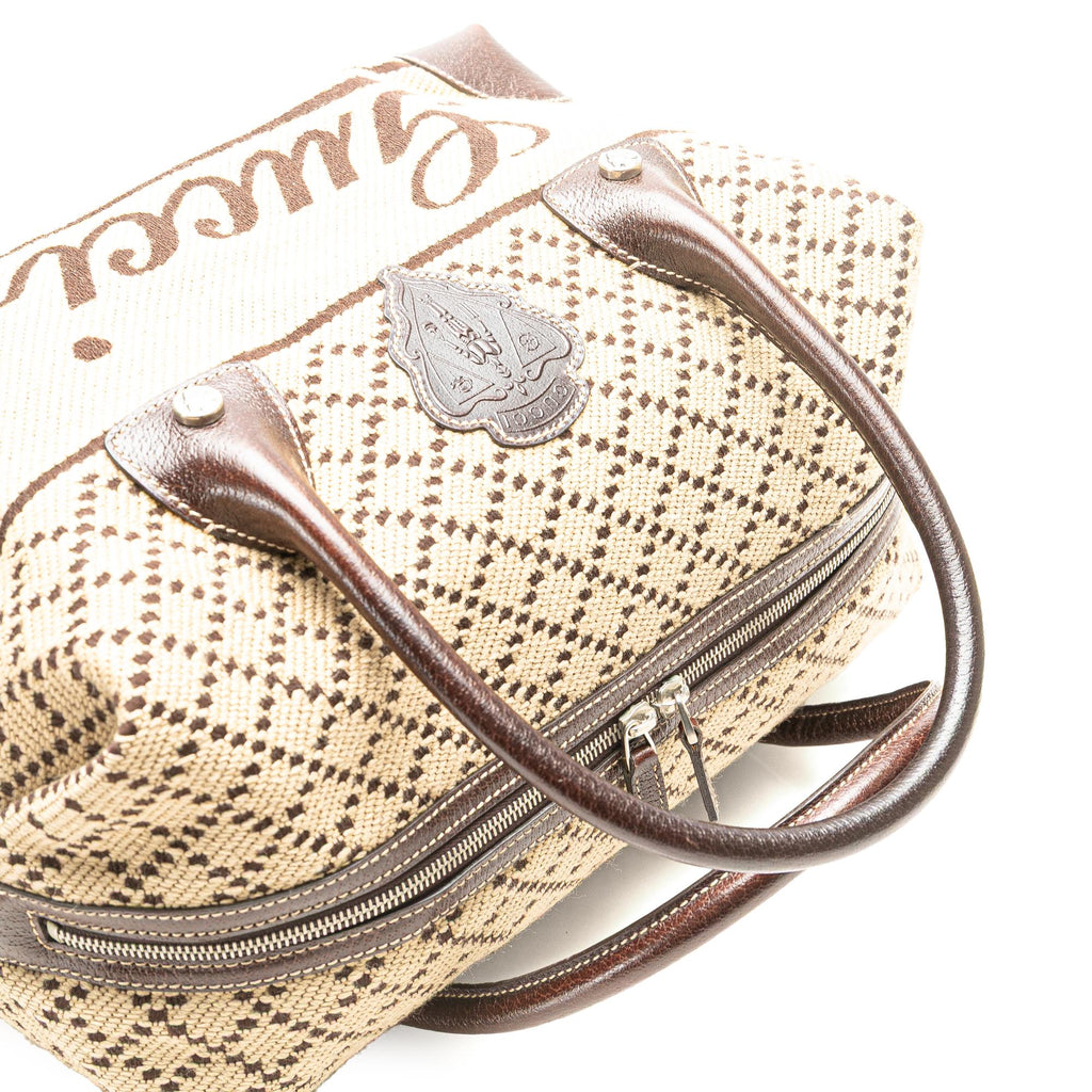 Gucci Diamante Canvas Crest Boston