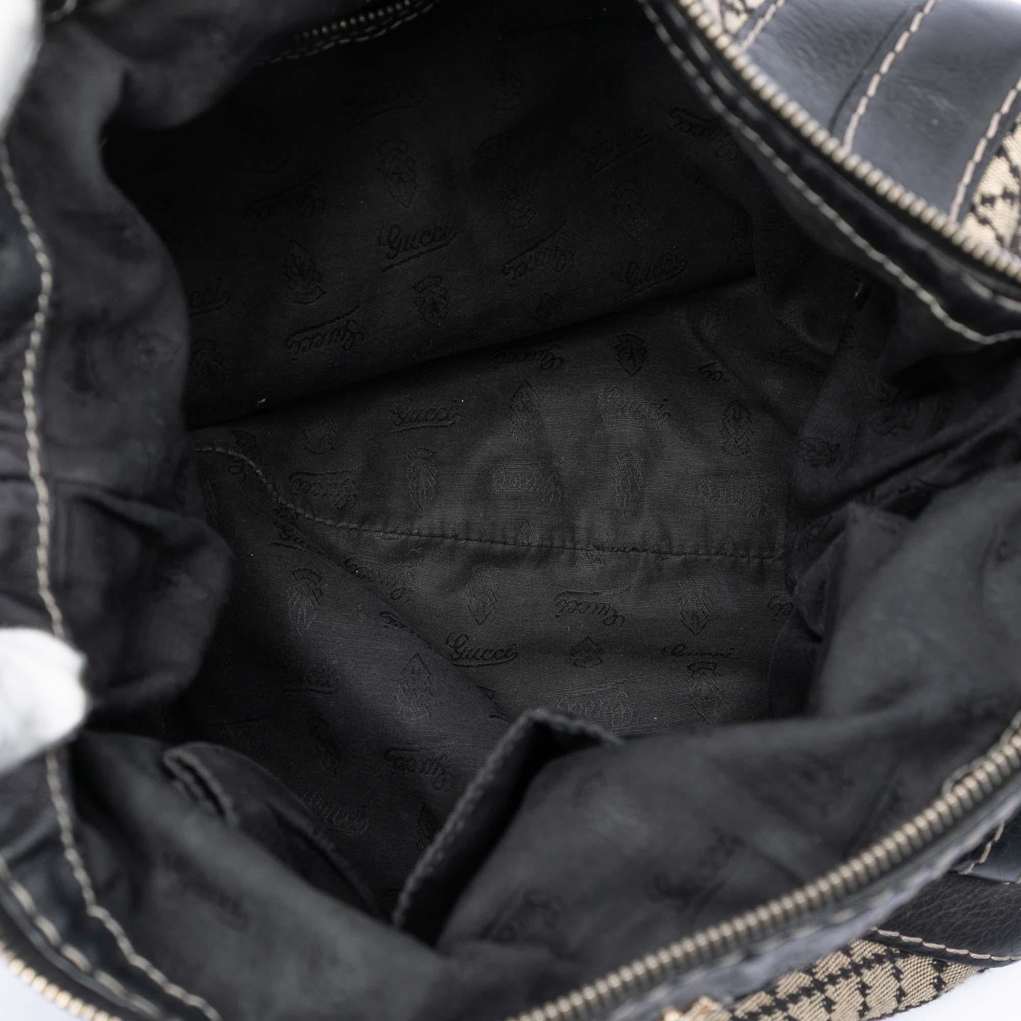Gucci Diamante Canvas Crest Boule Hobo
