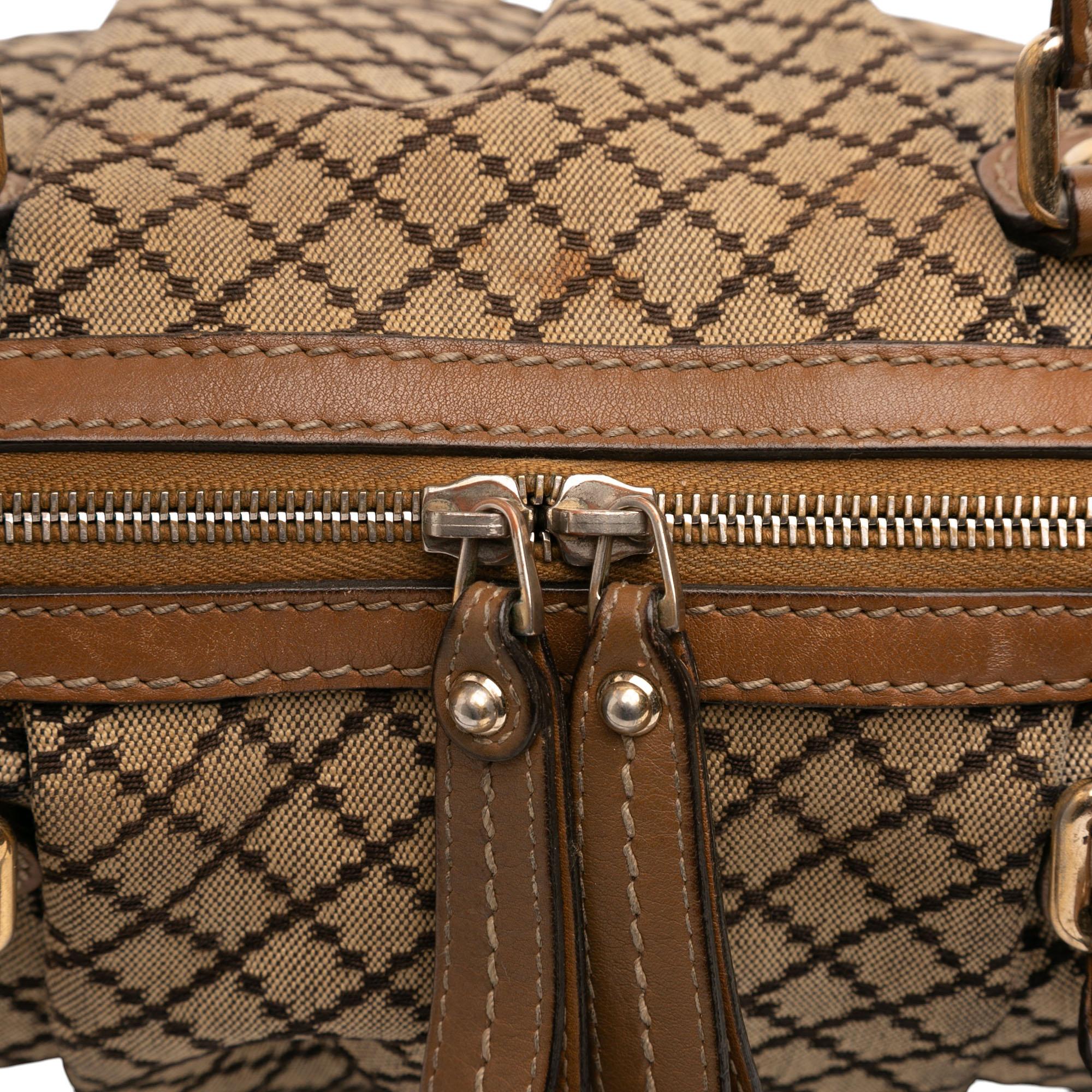 Gucci Diamante Canvas Sukey Satchel