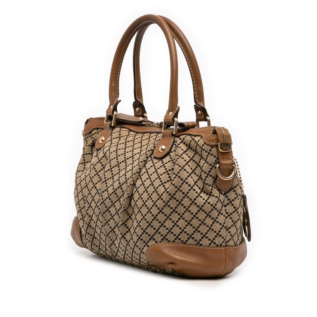 Gucci Diamante Canvas Sukey Satchel