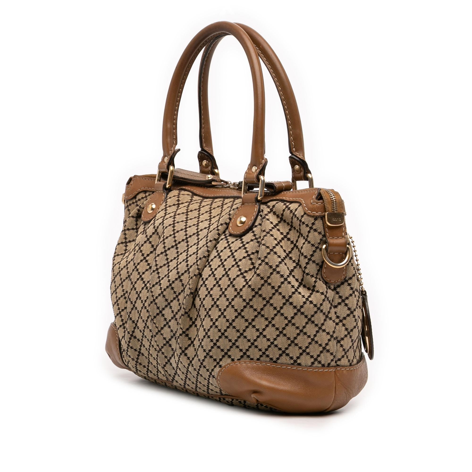 Gucci Diamante Canvas Sukey Satchel