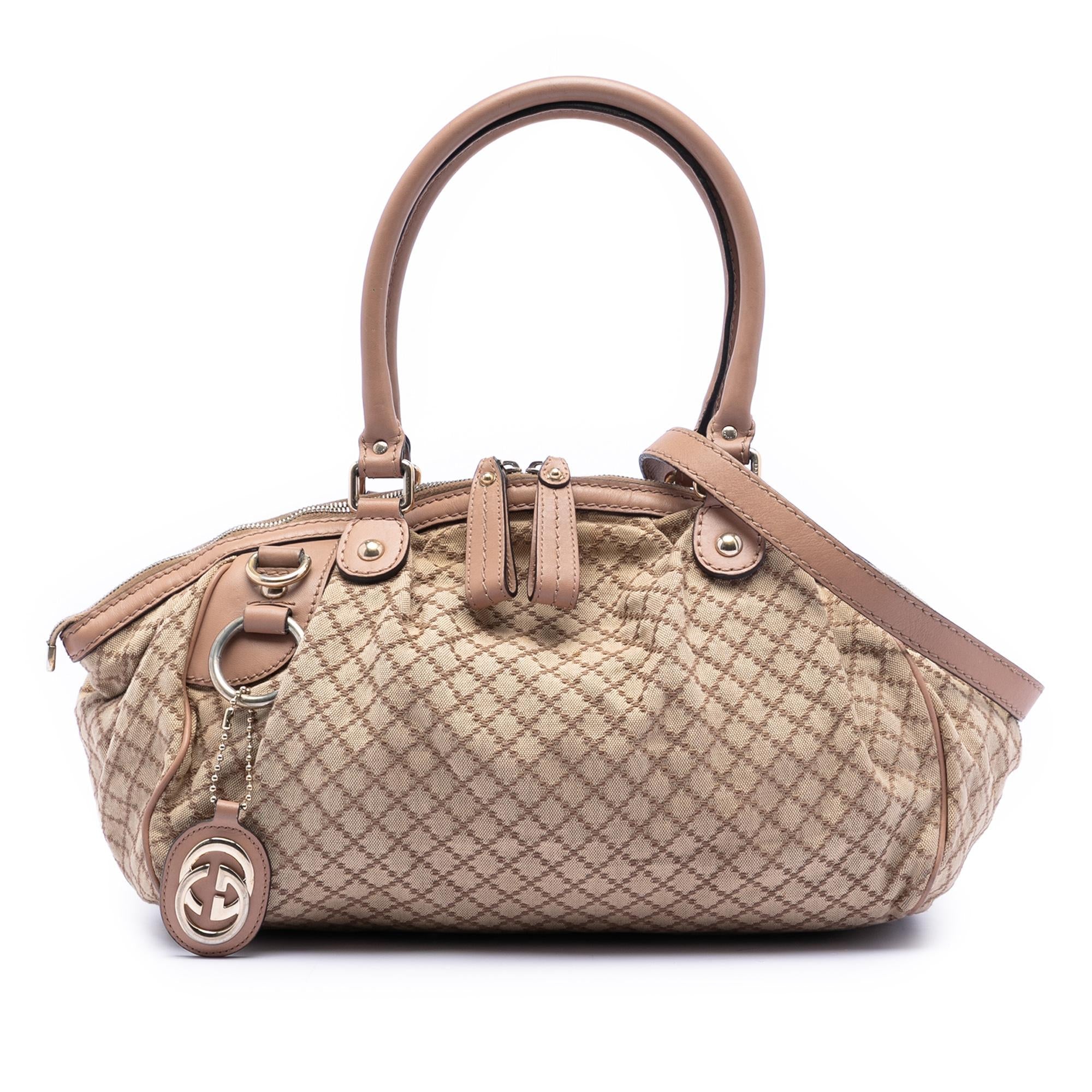 Gucci Diamante Canvas Sukey Satchel