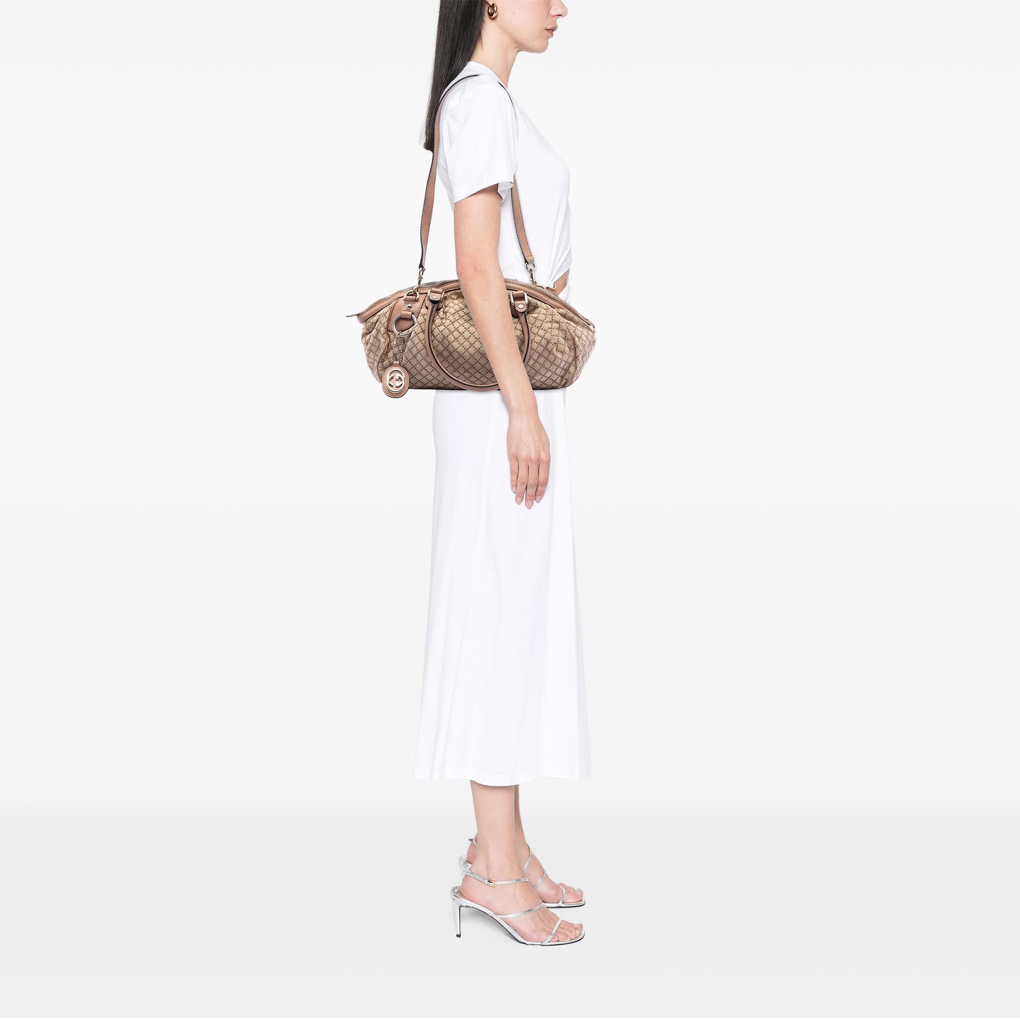 Gucci Diamante Canvas Sukey Satchel
