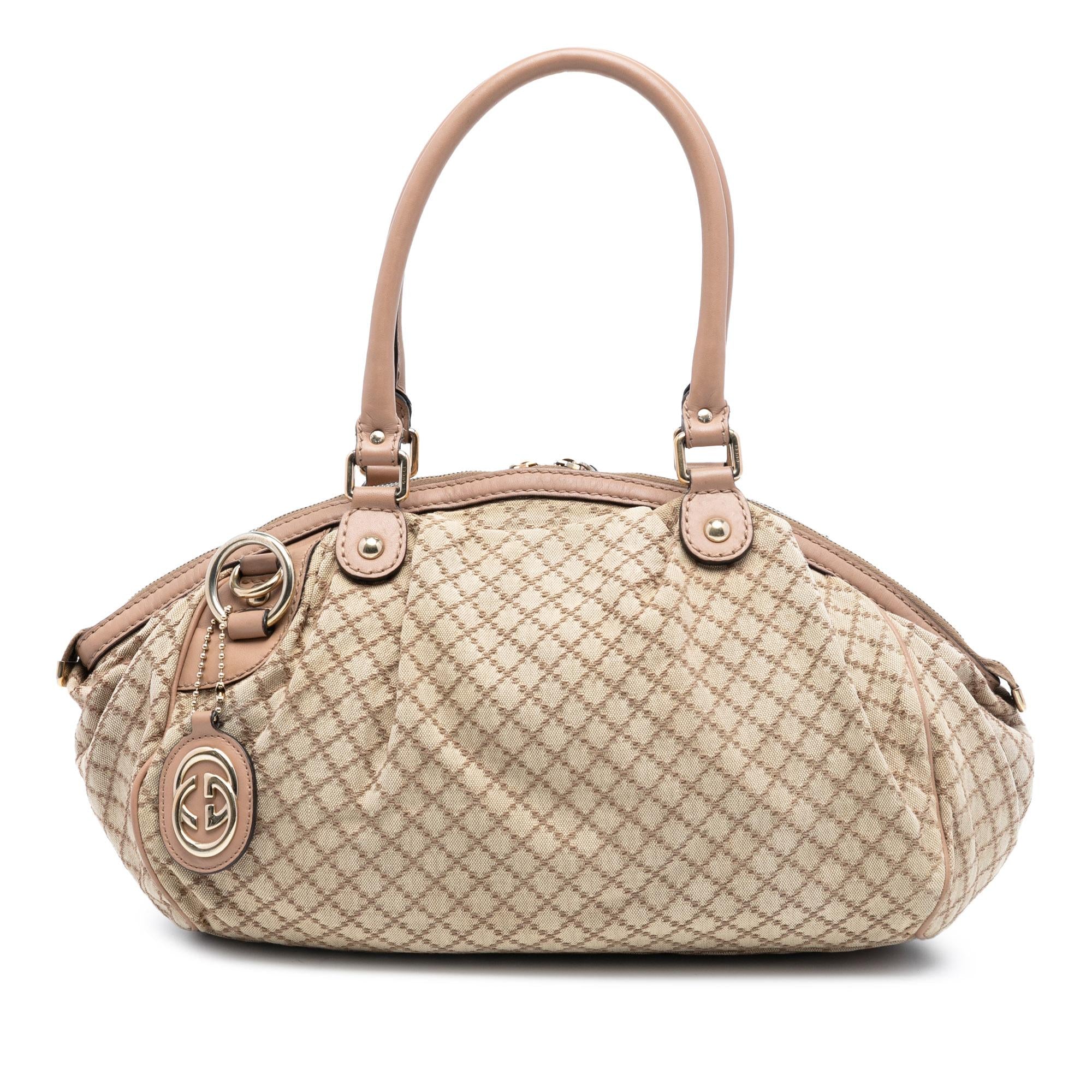 Gucci Diamante Canvas Sukey Satchel
