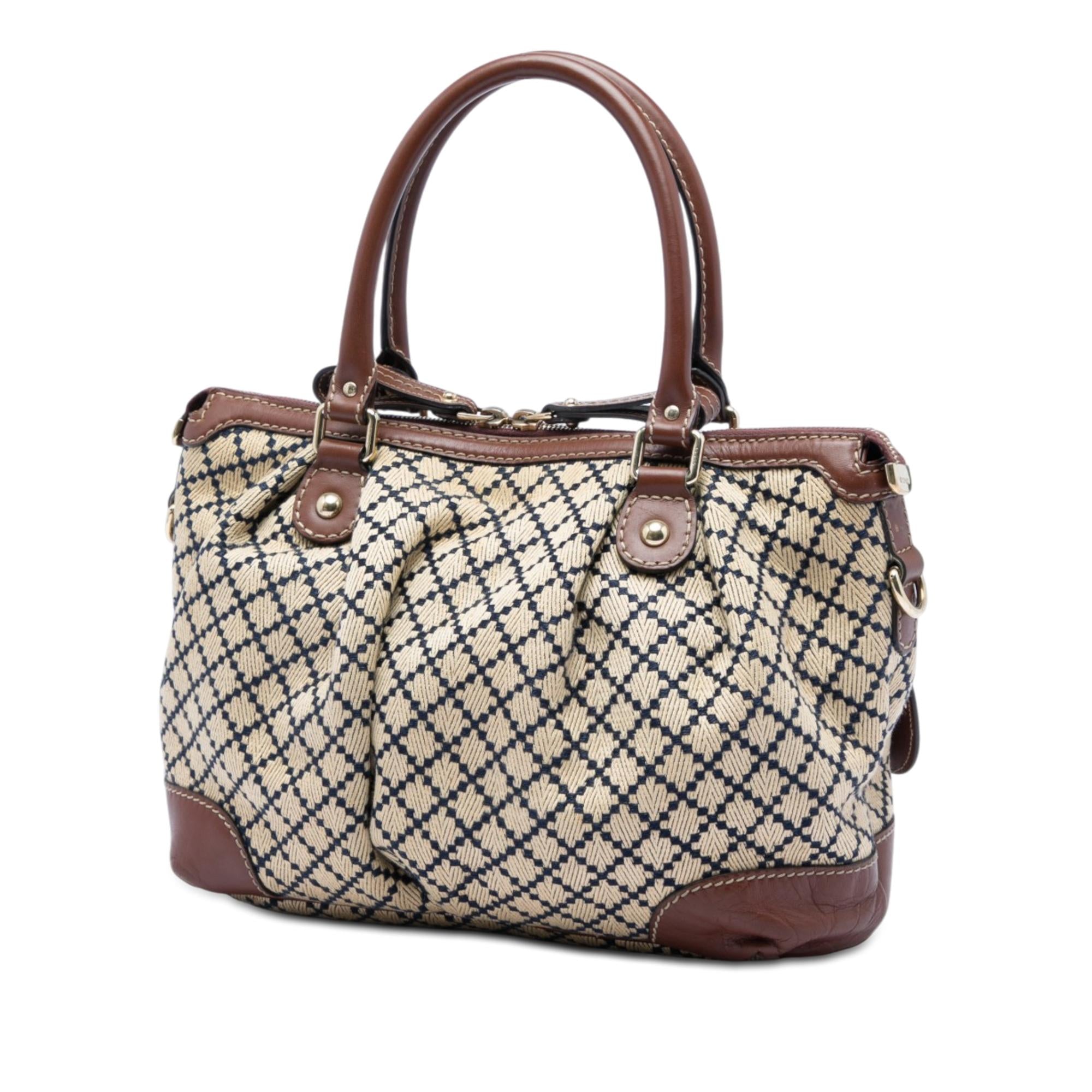 Gucci Diamante Canvas Sukey Satchel