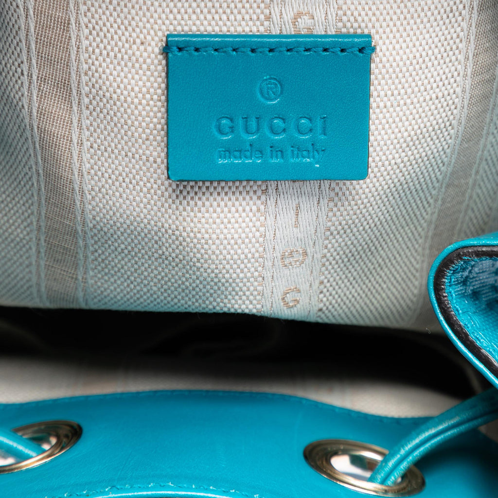 Gucci Diamante Leather Bright Bucket Bag