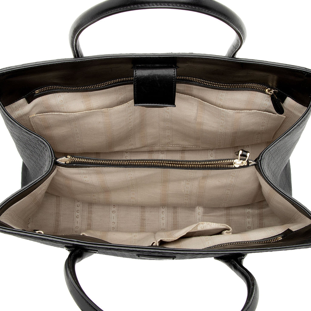 Gucci Diamante Leather Bright Medium Tote (SHF-wVVyJu)