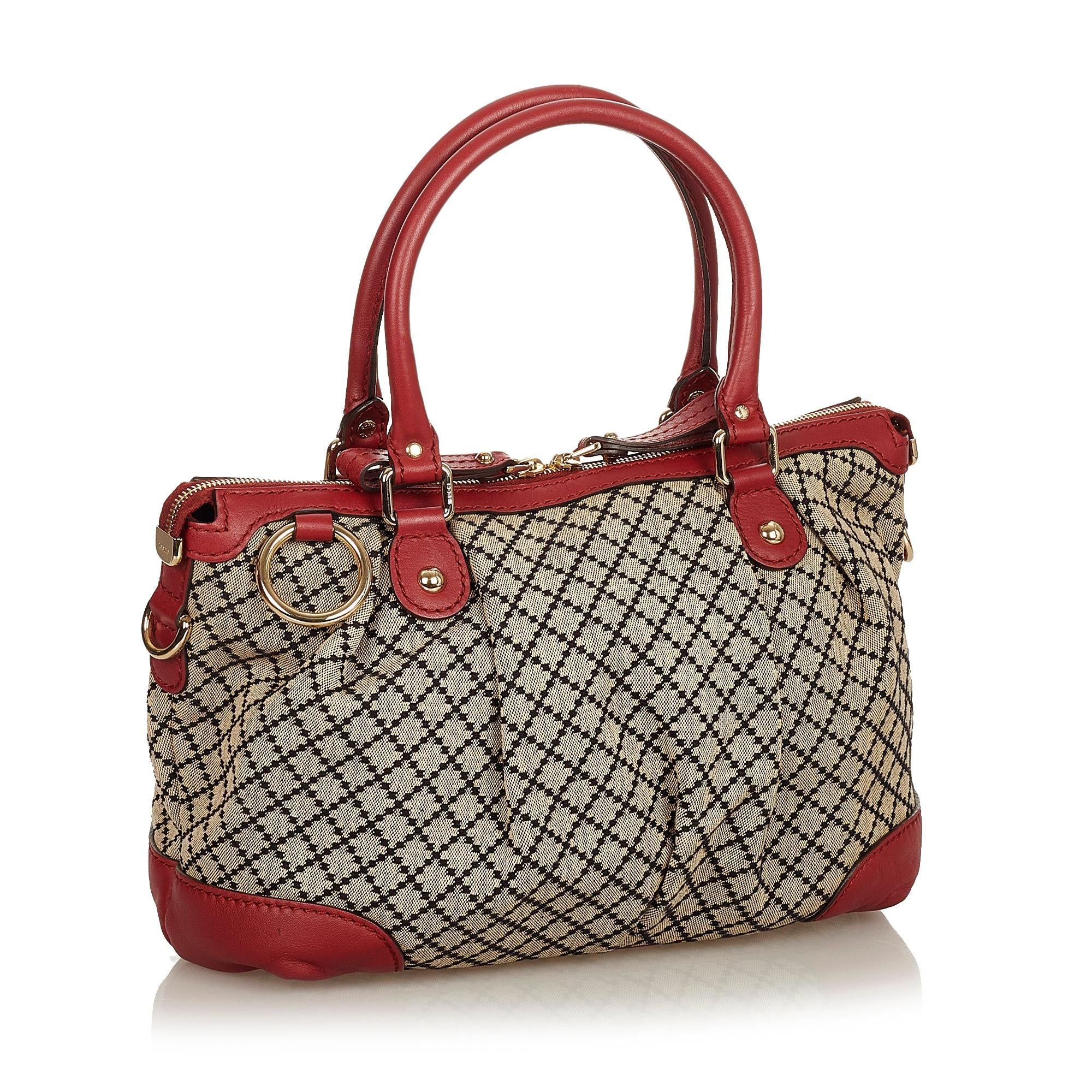 Gucci Diamante Sukey Canvas Satchel (SHG-uvmkYz)