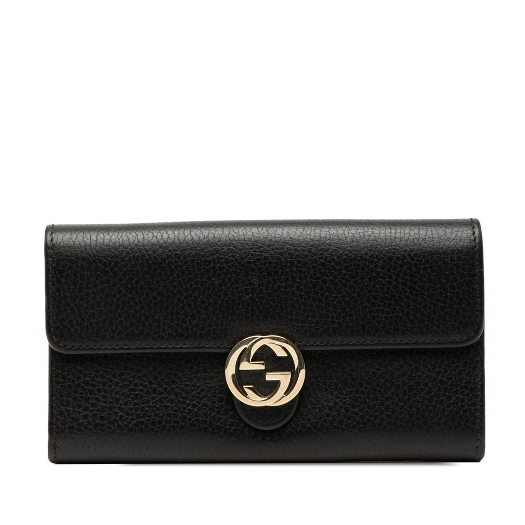 Gucci Dollar Calfskin Interlocking G Continental Wallet