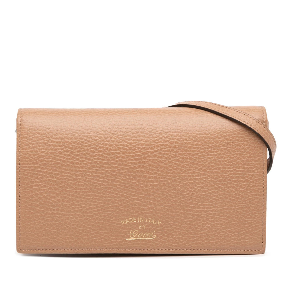 Gucci Dollar Calfskin Swing Wallet On Strap