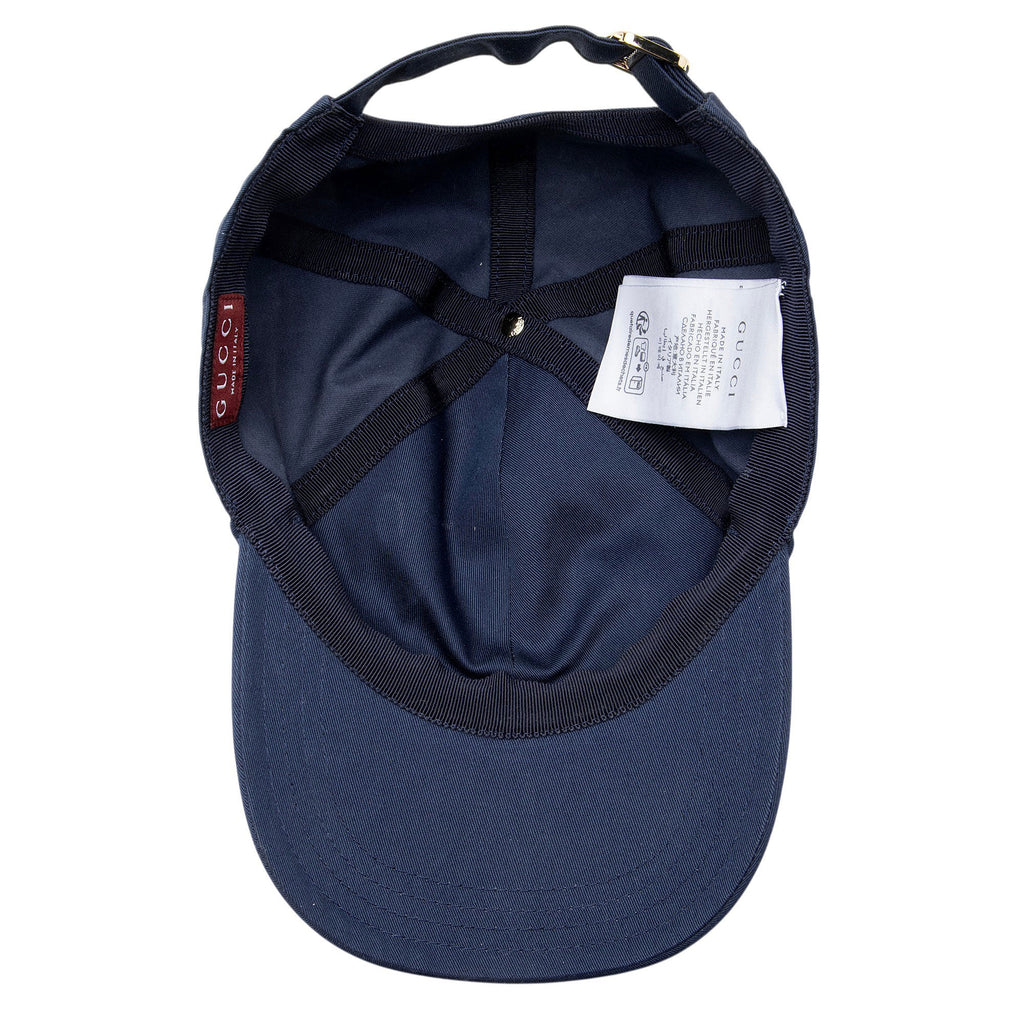 Gucci Embroidered Script Logo Baseball Hat - Size M