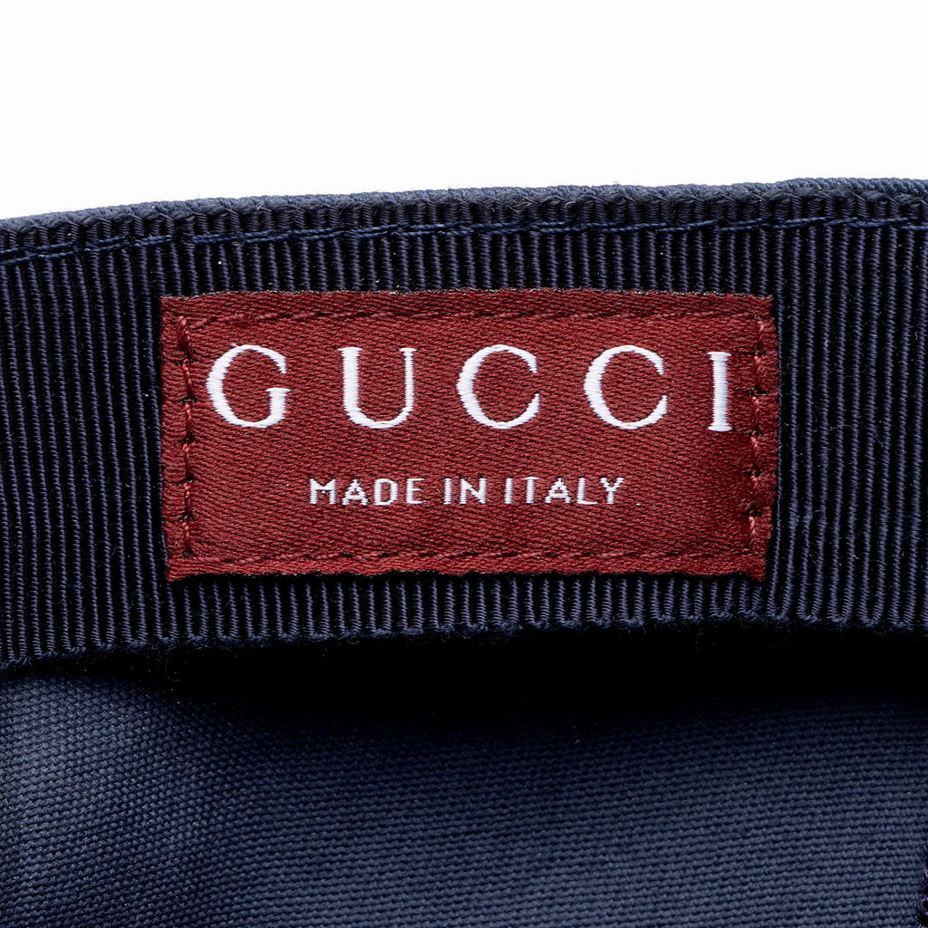 Gucci Embroidered Script Logo Baseball Hat - Size M
