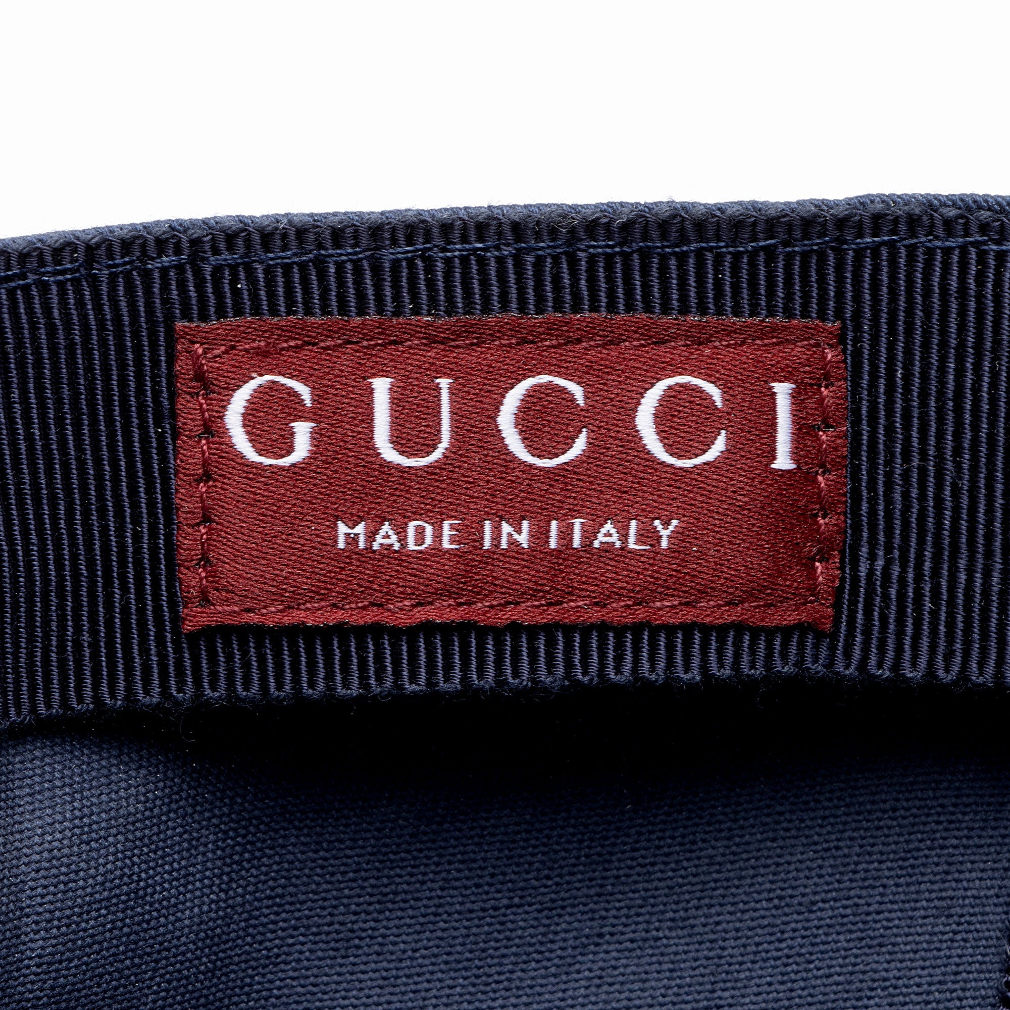 Gucci Embroidered Script Logo Baseball Hat - Size M