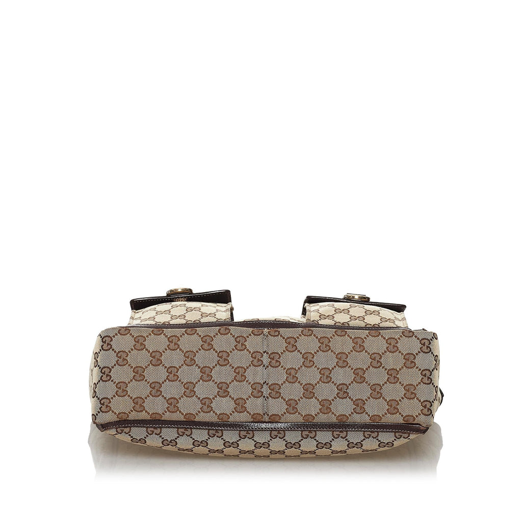 Gucci GG Canvas Abbey D-Ring Shoulder Bag (SHG-30118)