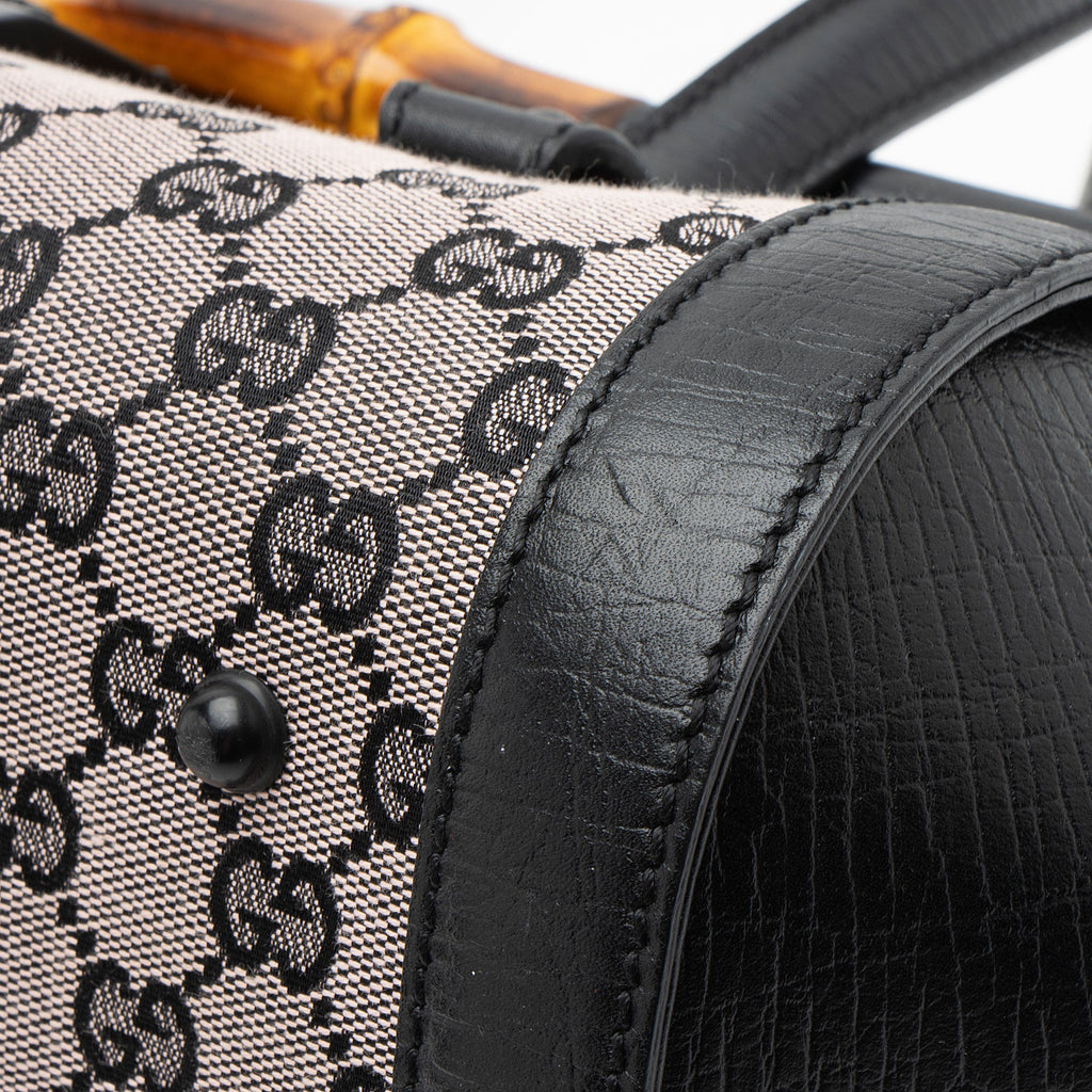 Gucci GG Canvas Bamboo Bullet Medium Satchel