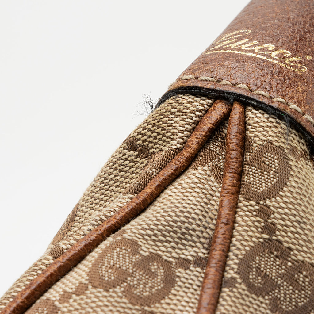 Gucci GG Canvas Bamboo Half Moon Medium Hobo (SHF-23738)