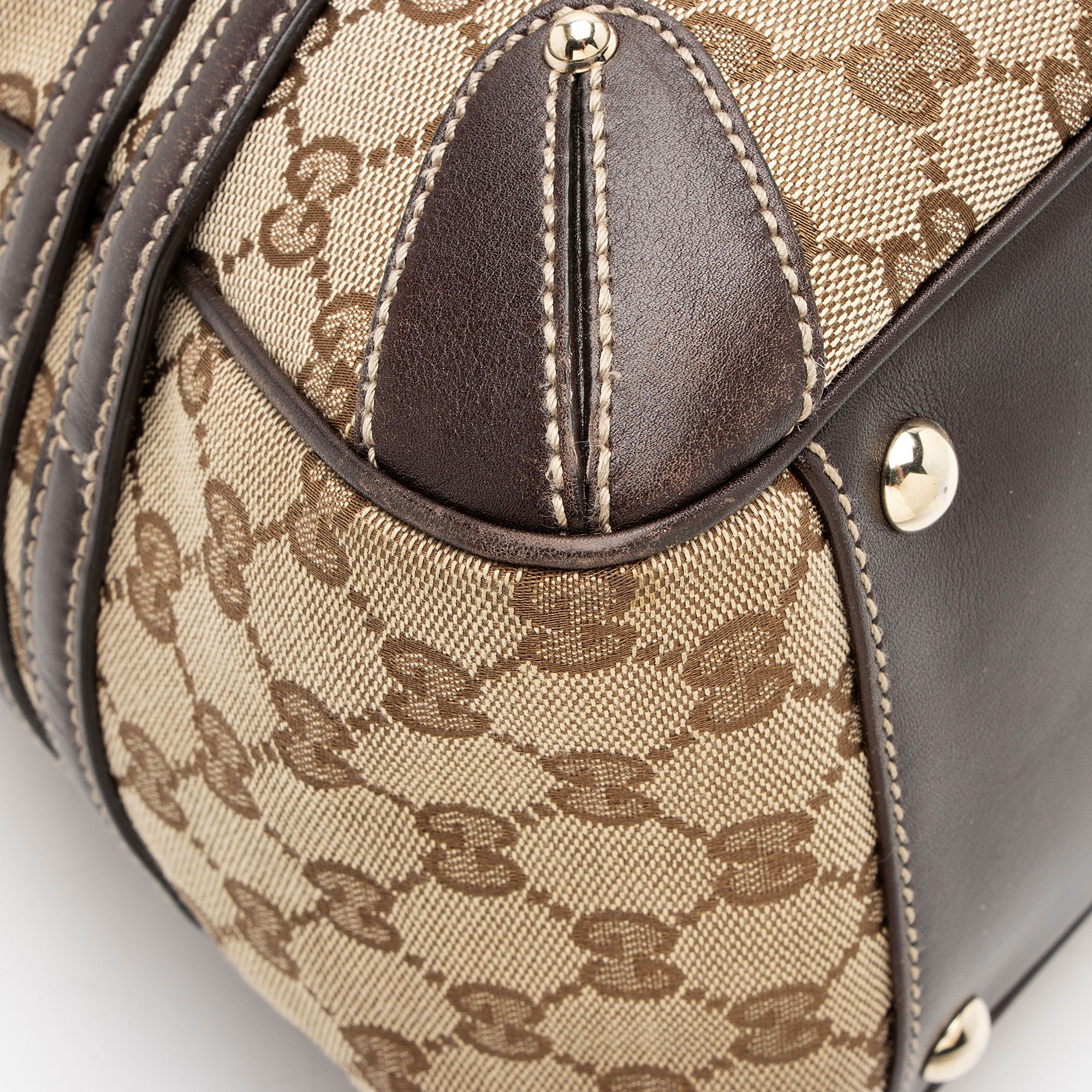 Gucci GG Canvas Bamboo Horsebit Wave Satchel