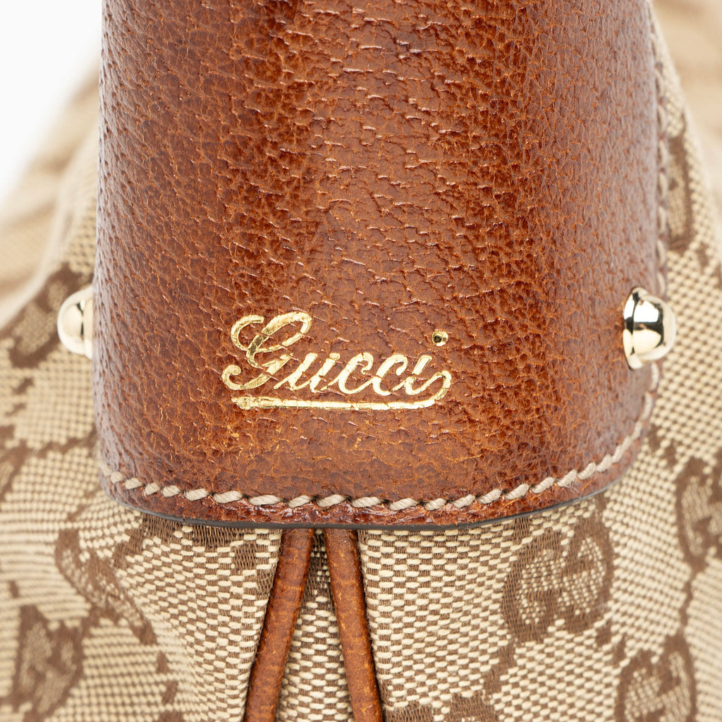 Gucci GG Canvas Bamboo Ring Large Hobo