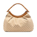 Gucci GG Canvas Bamboo Studded Hobo
