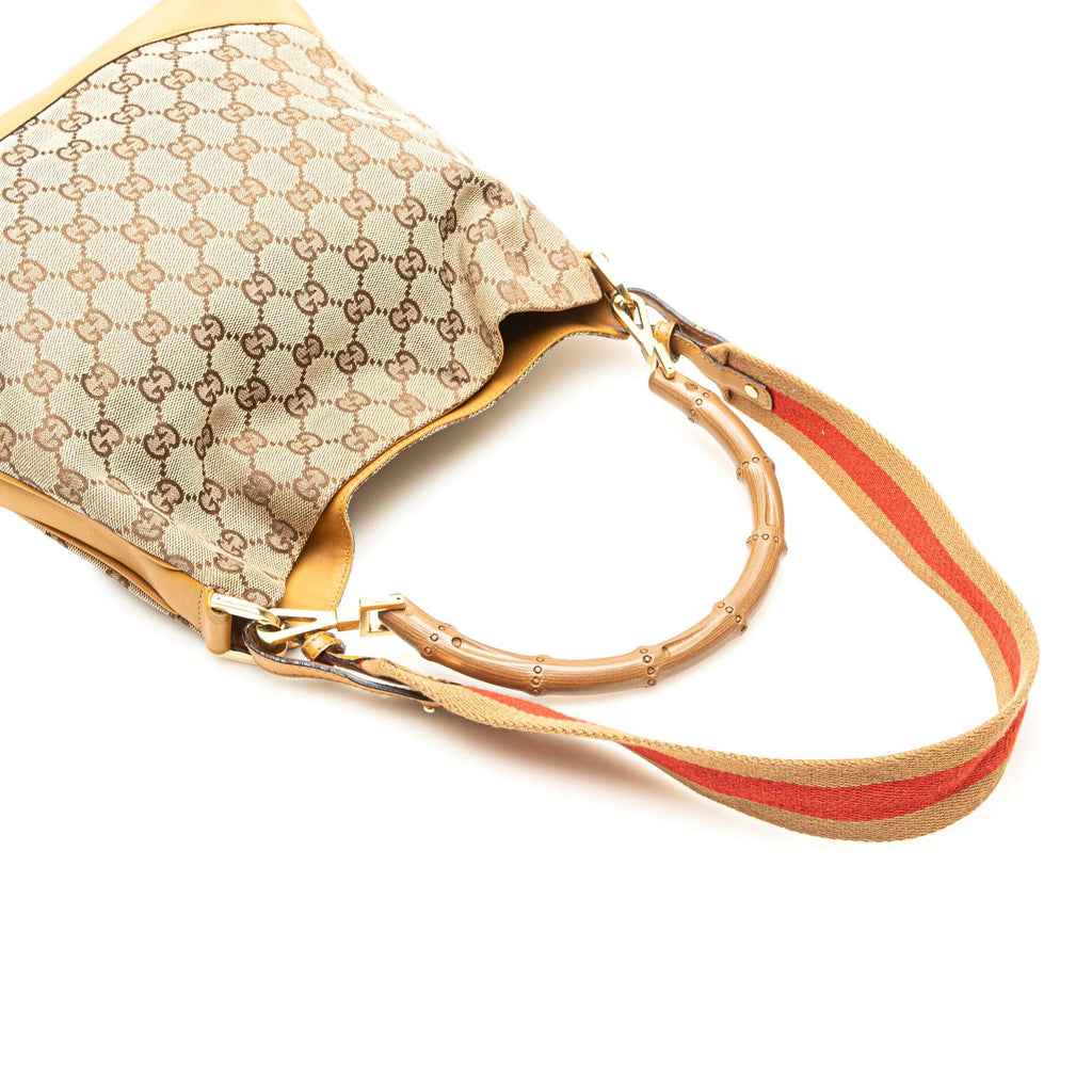 Gucci GG Canvas Bamboo Web Satchel