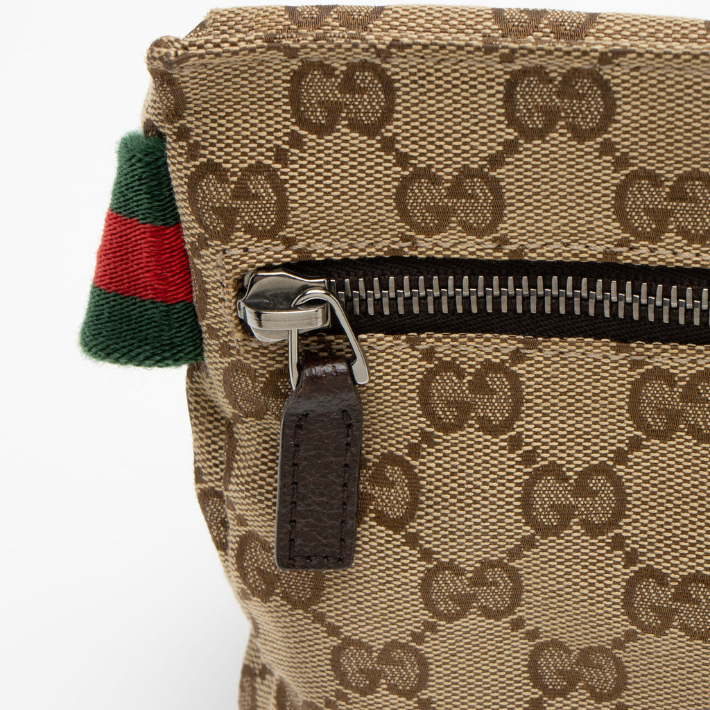 Gucci GG Canvas Double Pocket Belt Bag (SHF-AmXbhv)