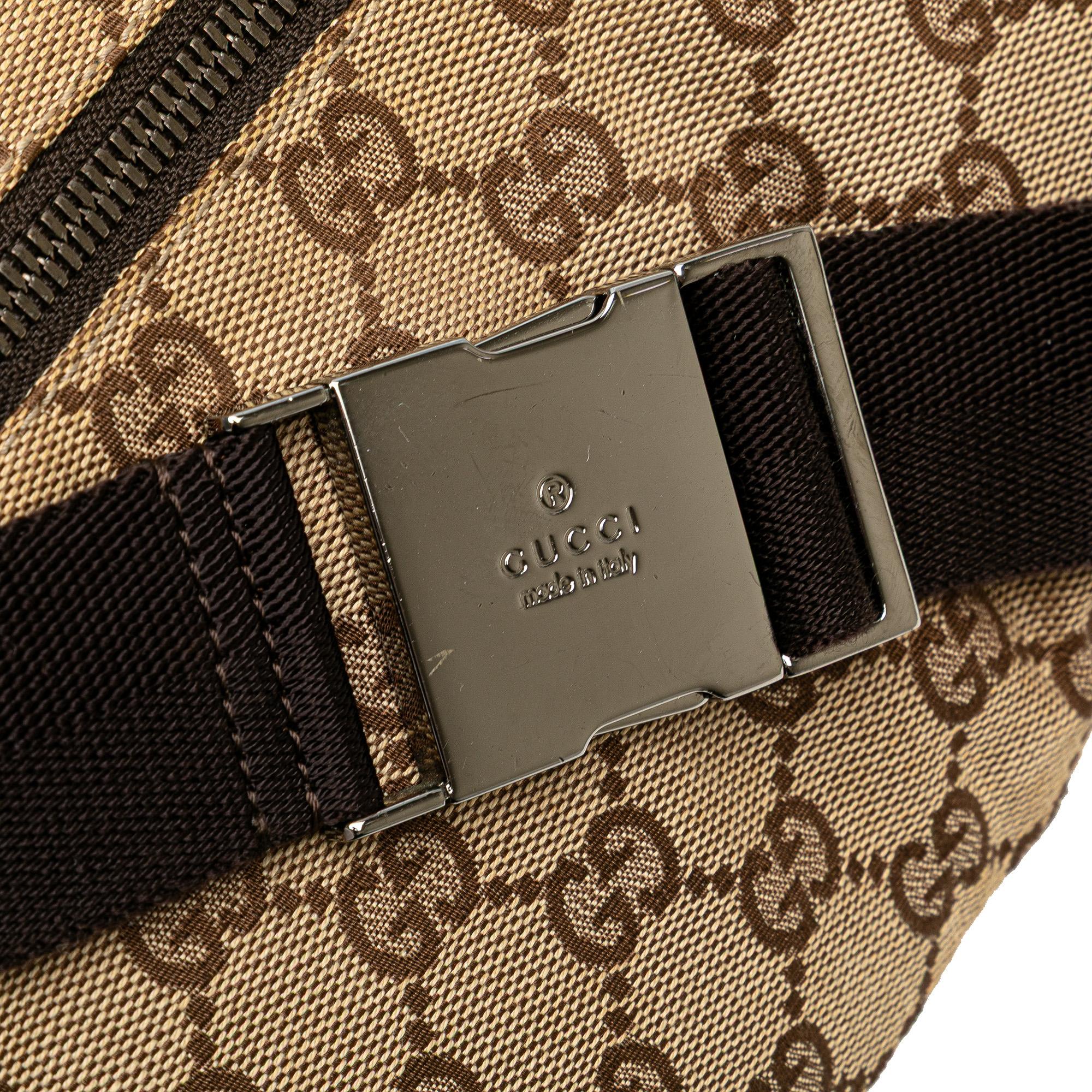 Gucci GG Canvas Double Pocket Belt Bag