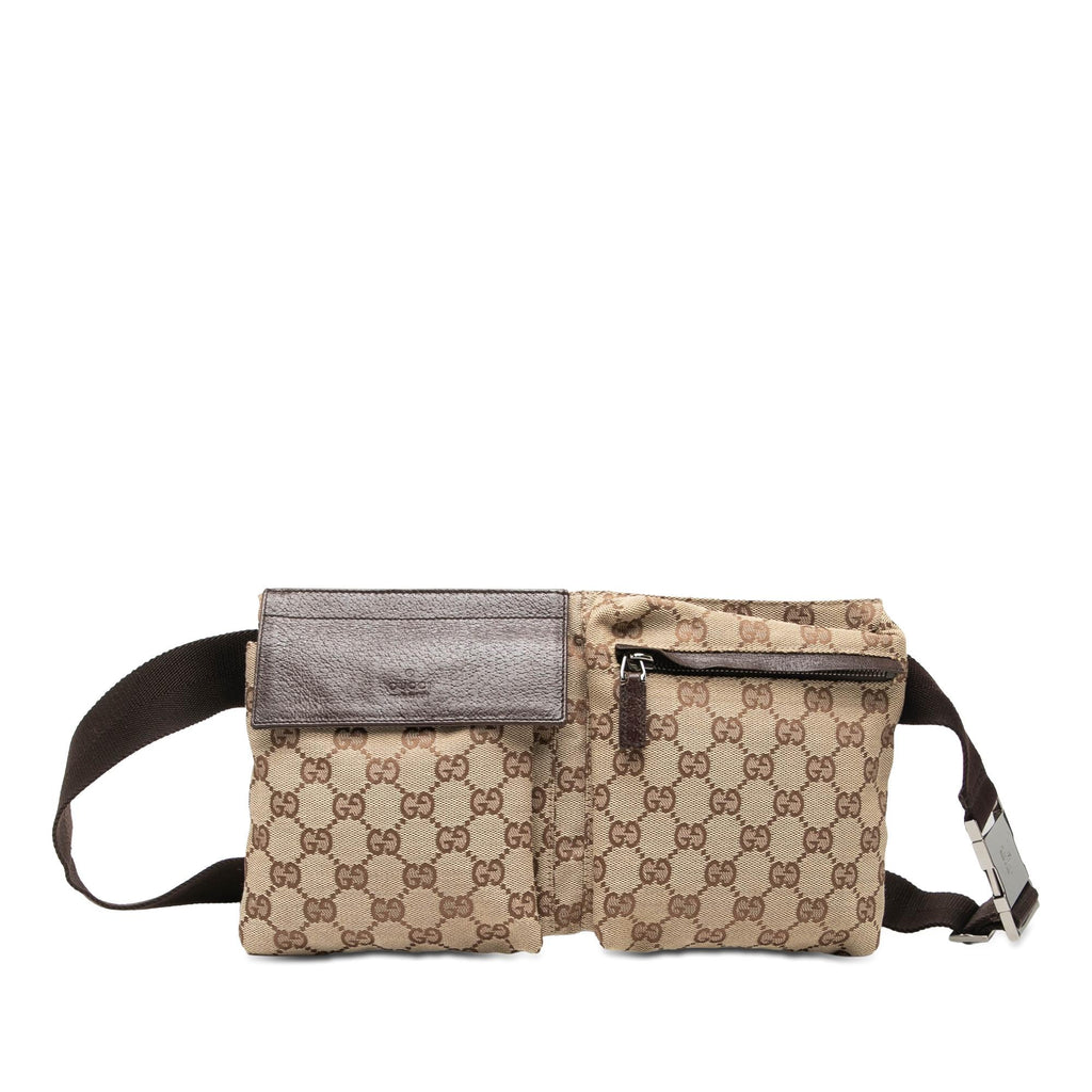 Gucci GG Canvas Double Pocket Belt Bag