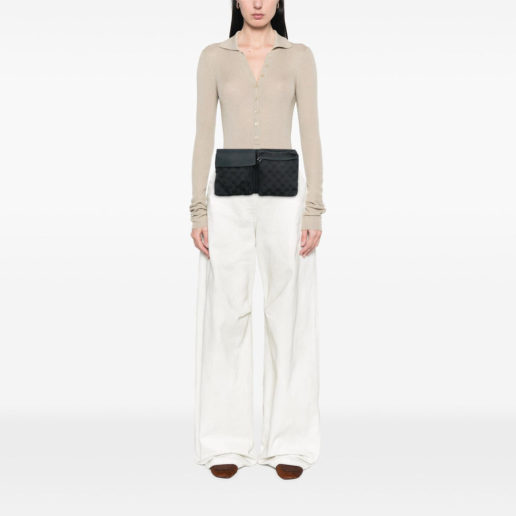 Gucci GG Canvas Double Pocket Belt Bag