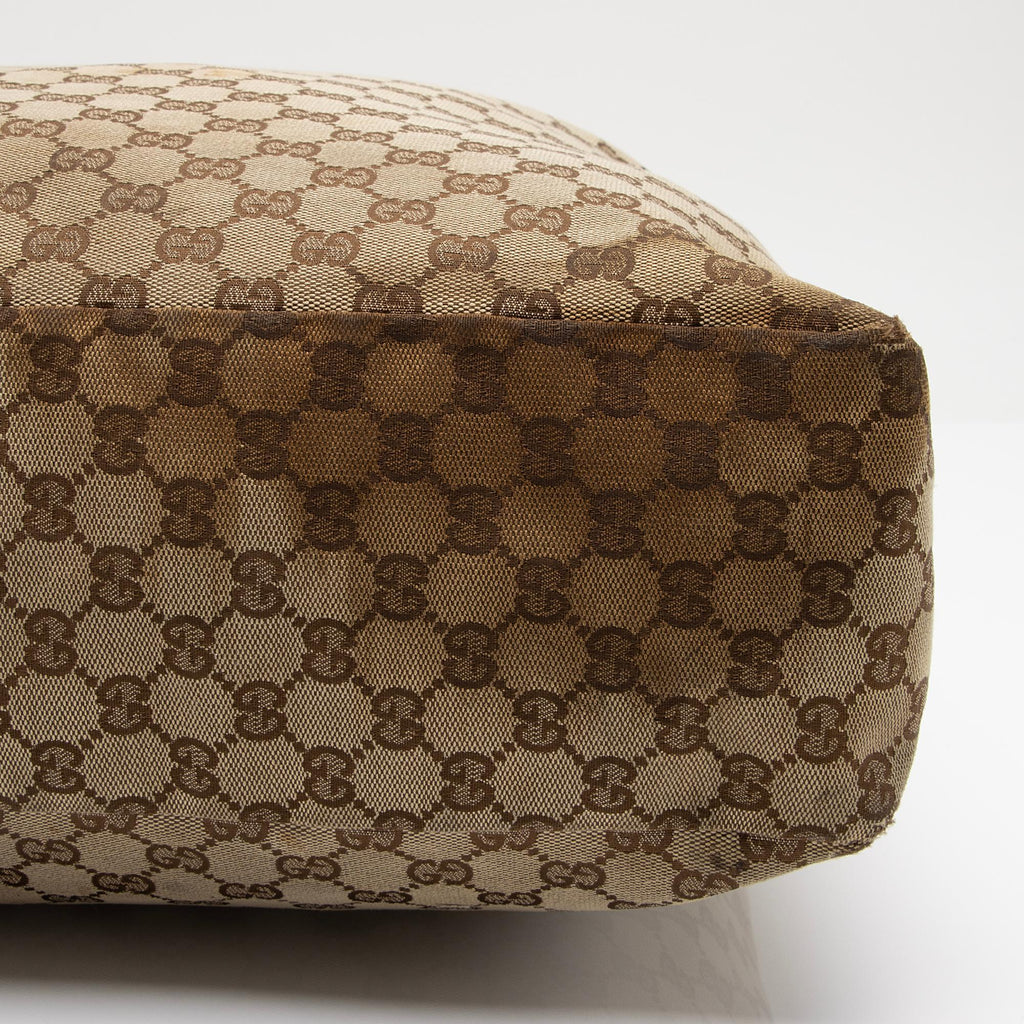 Gucci GG Canvas Horsebit Large Hobo - FINAL SALE (SHF-cqgUHp)