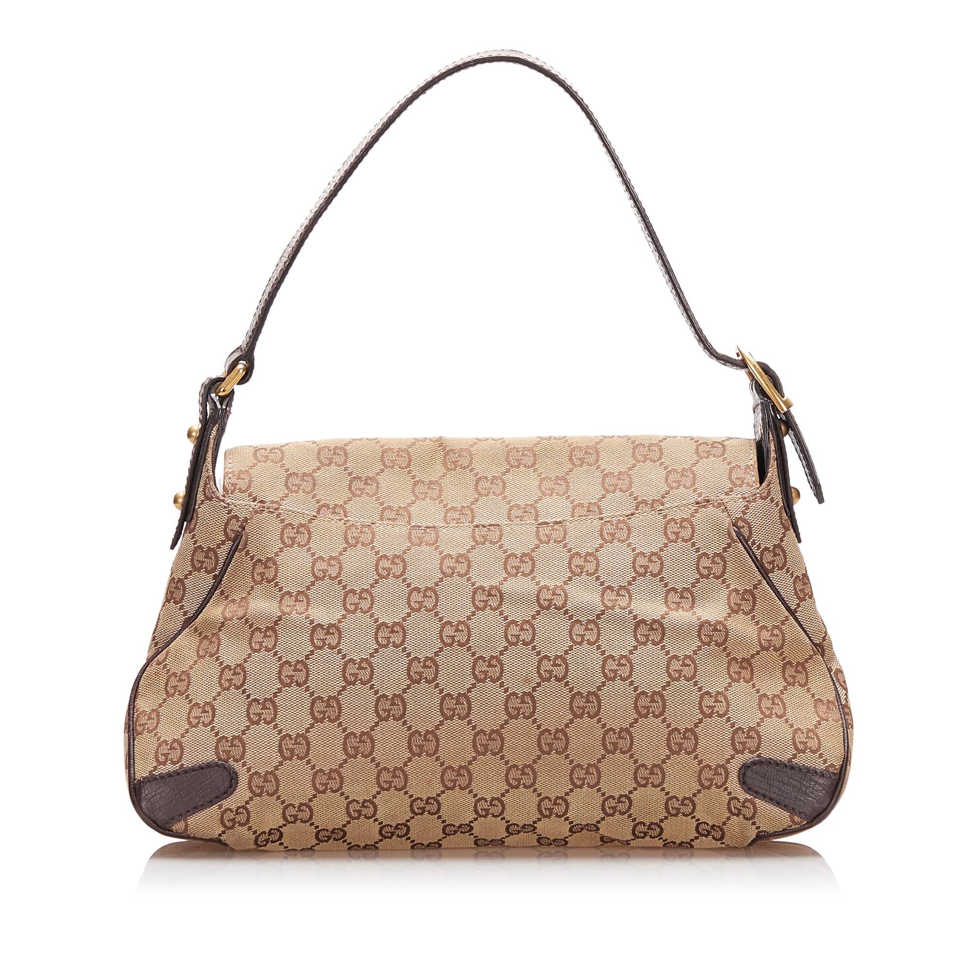 Gucci GG Canvas Horsebit Shoulder Bag (SHG-cAREcT)