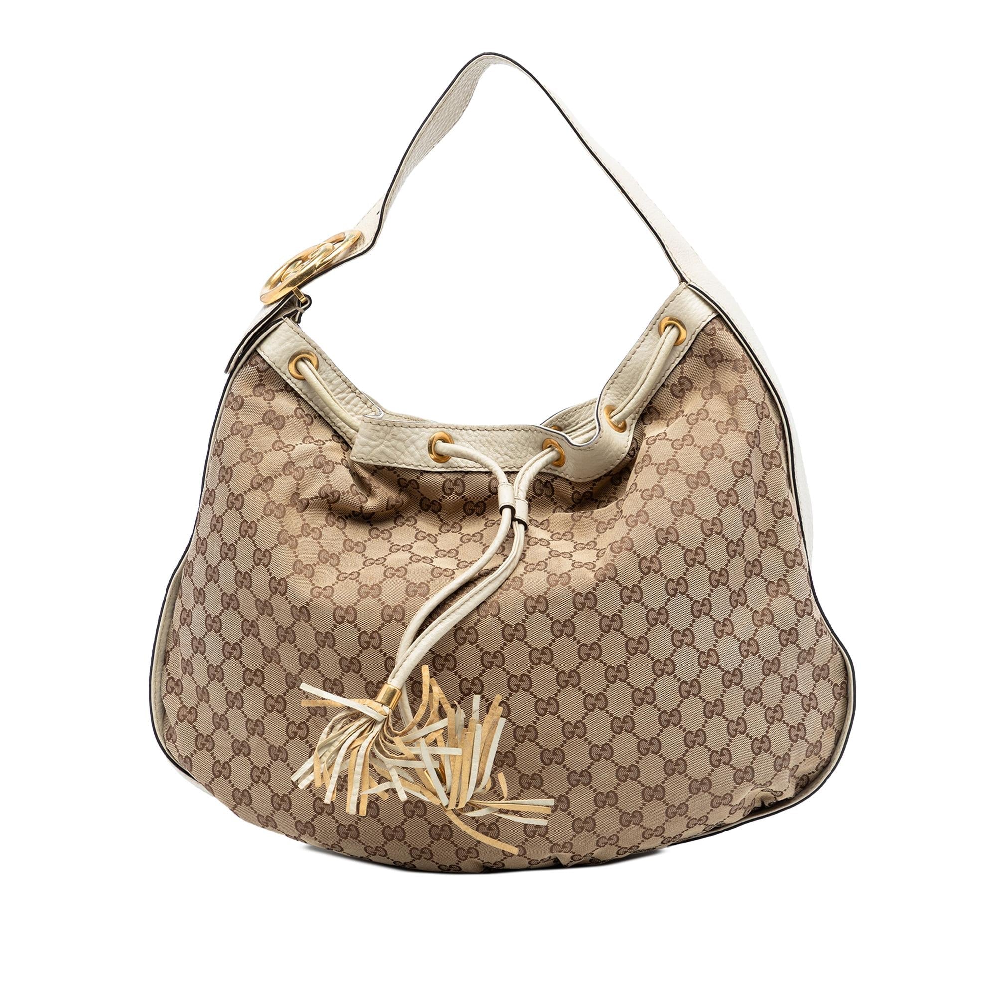 Gucci GG Canvas Interlocking Icon Drawstring Hobo