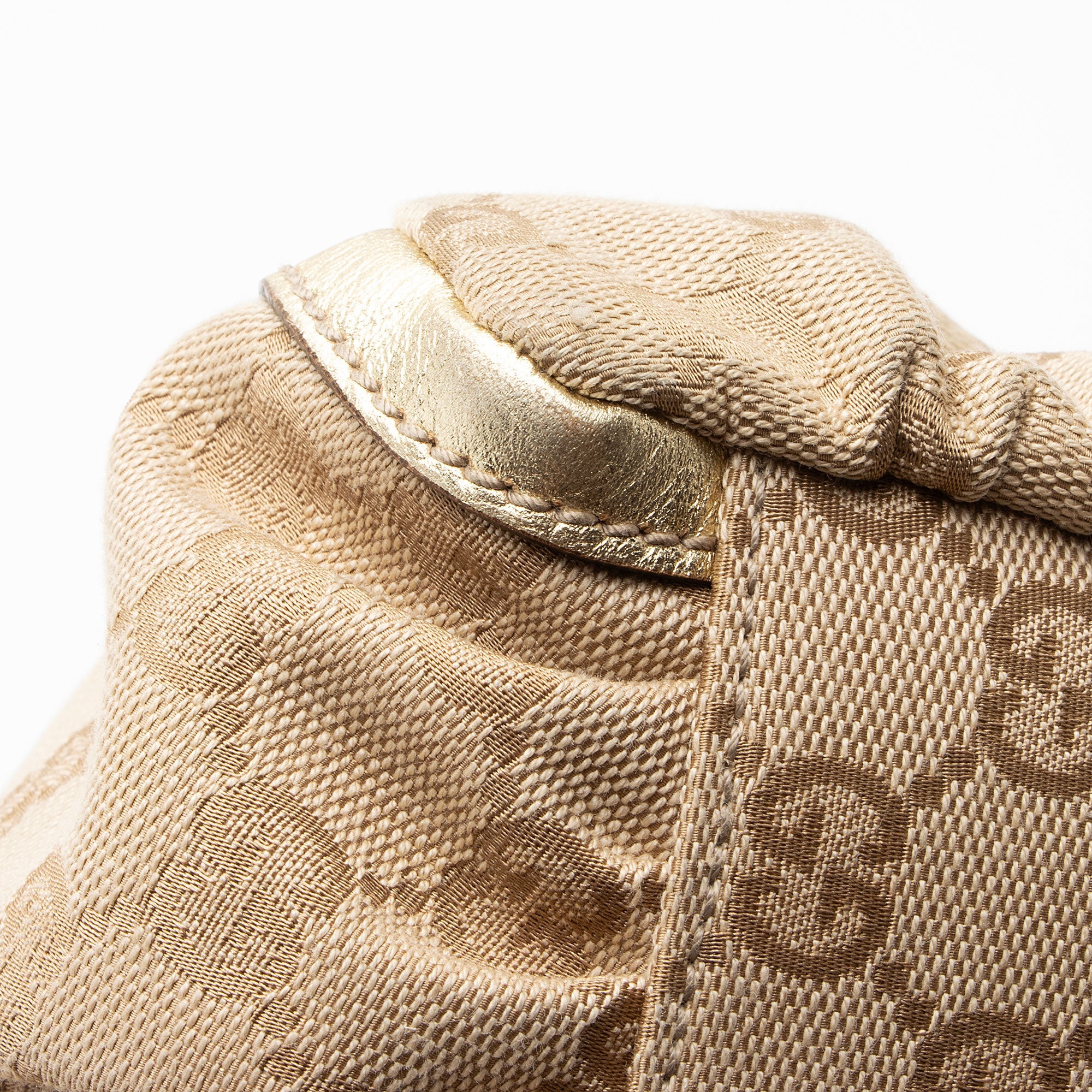 Gucci GG Canvas Metallic Leather D Ring Small Hobo (SHF-nI1P2Q)