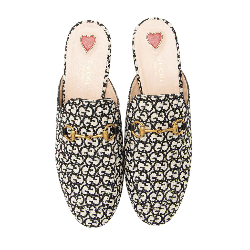 Gucci GG Canvas Princetown Mules - Size 8.5 / 38.5