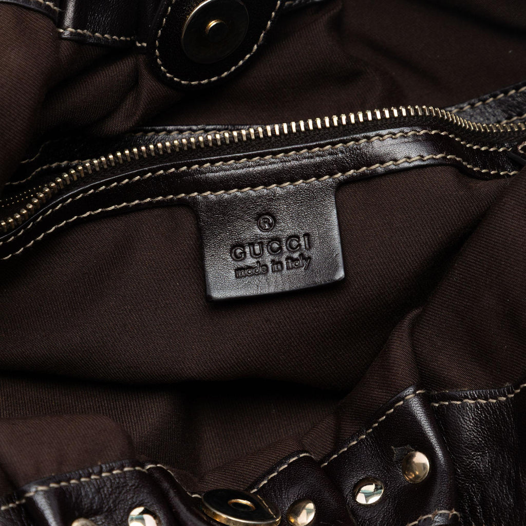 Gucci GG Canvas Studded Pelham Hobo Bag